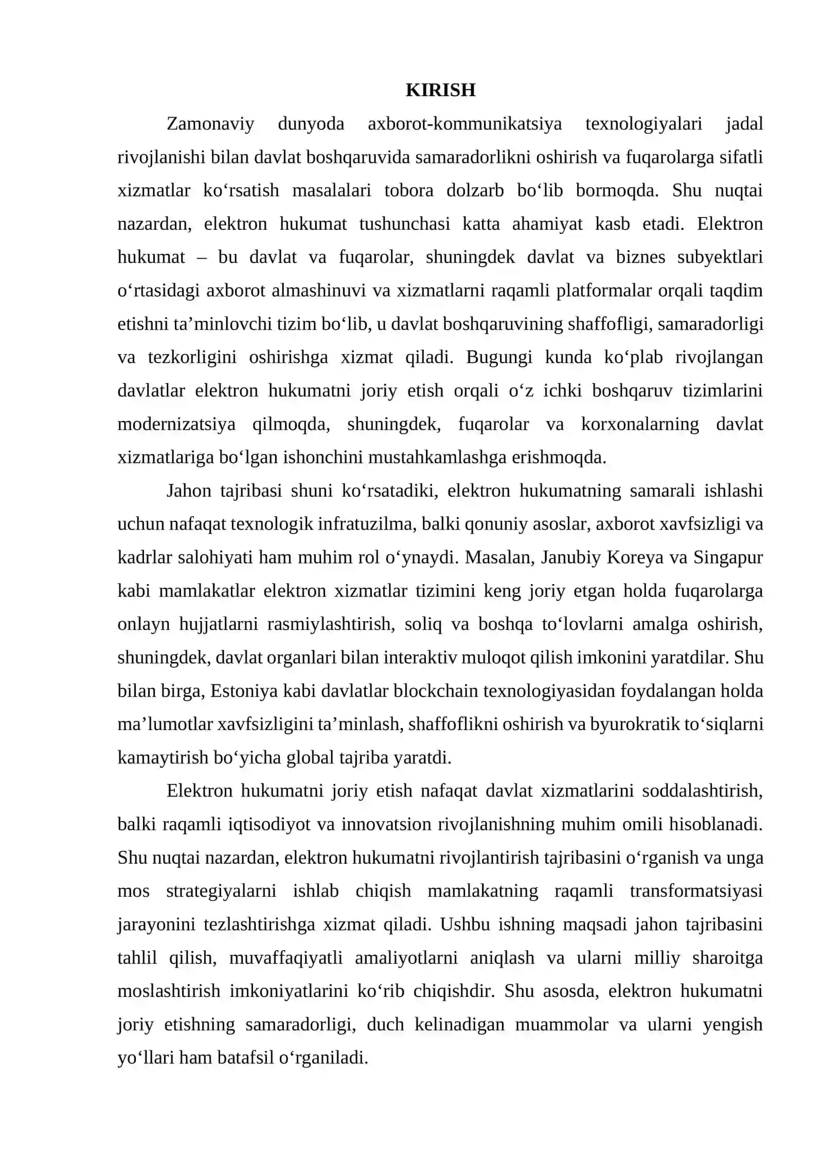 Elektron Hukumatni Joriy Etishning Jahon Tajribasi 3