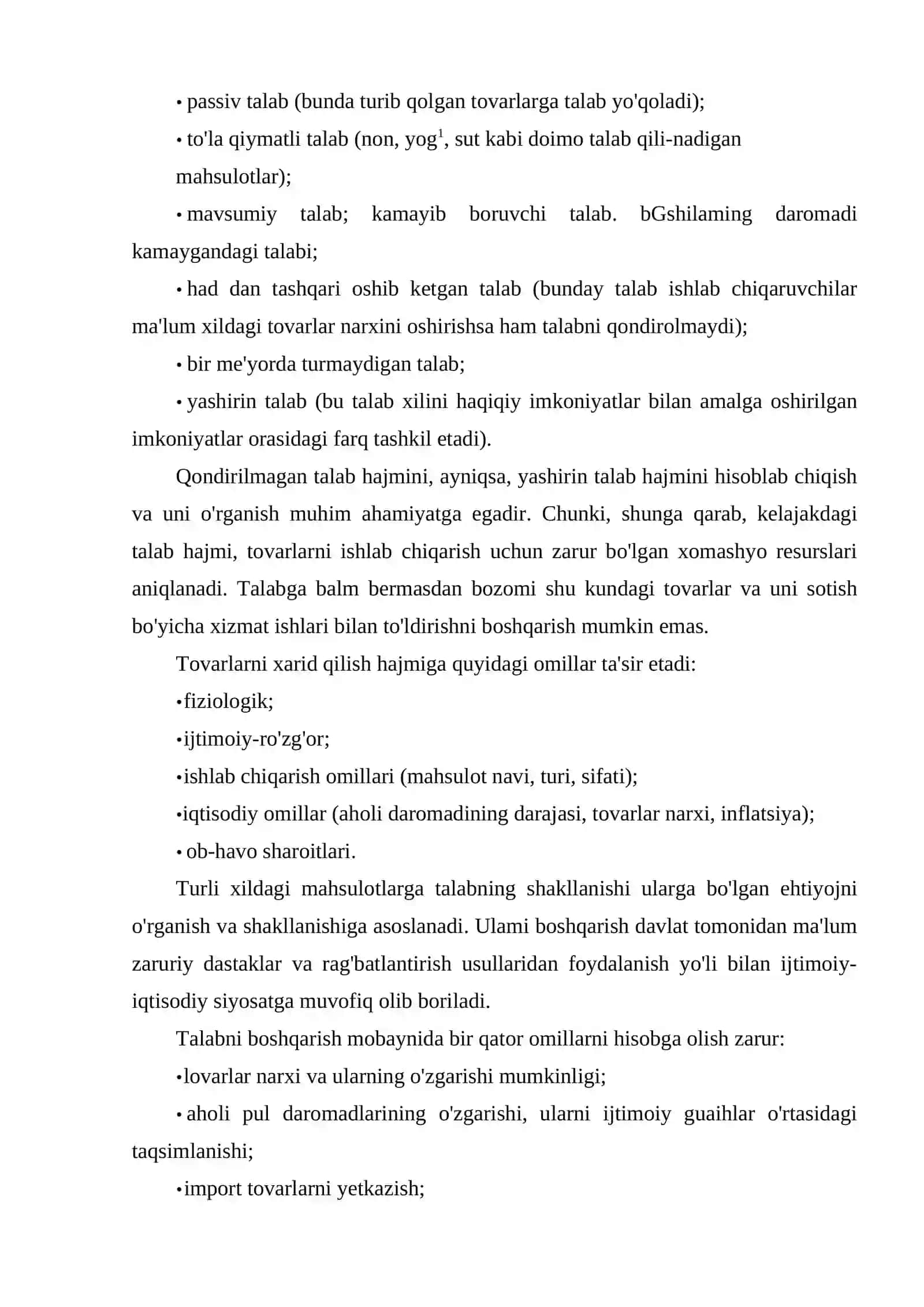 Talab tushunchasi, unga ta’sir etuvchi omillar. Talab qonuni 3