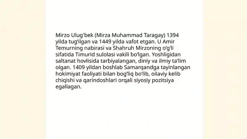 Mirzo Ulug'bek - davlat arbobi va buyuk olim 3