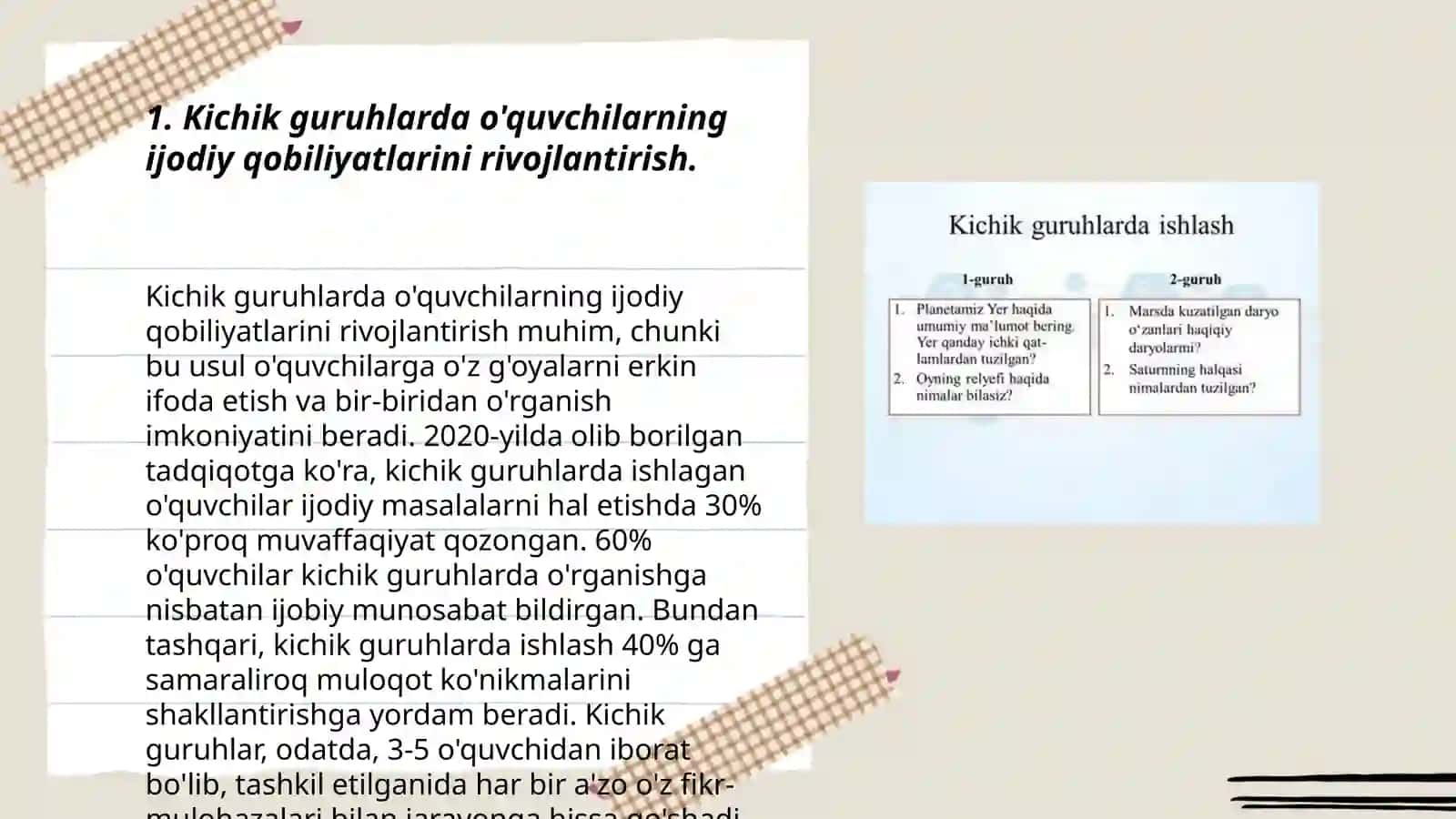 Kichik guruhlarda qurish-yasashga oʻrgatishning vazifalari 3