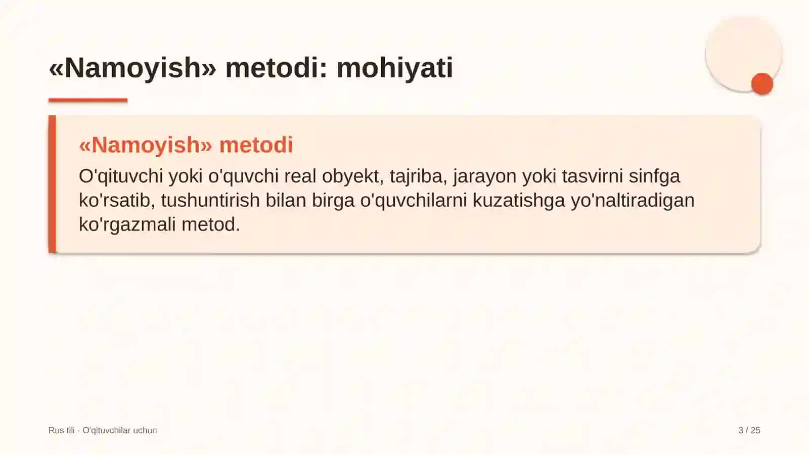 rus tili darslarida namoyish metodidan foydalanish 9656 3