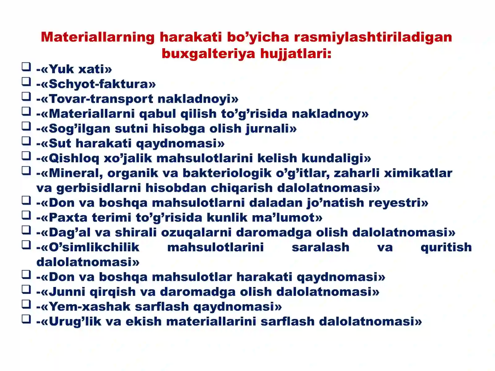 MATERIALLAR HISOBI 3