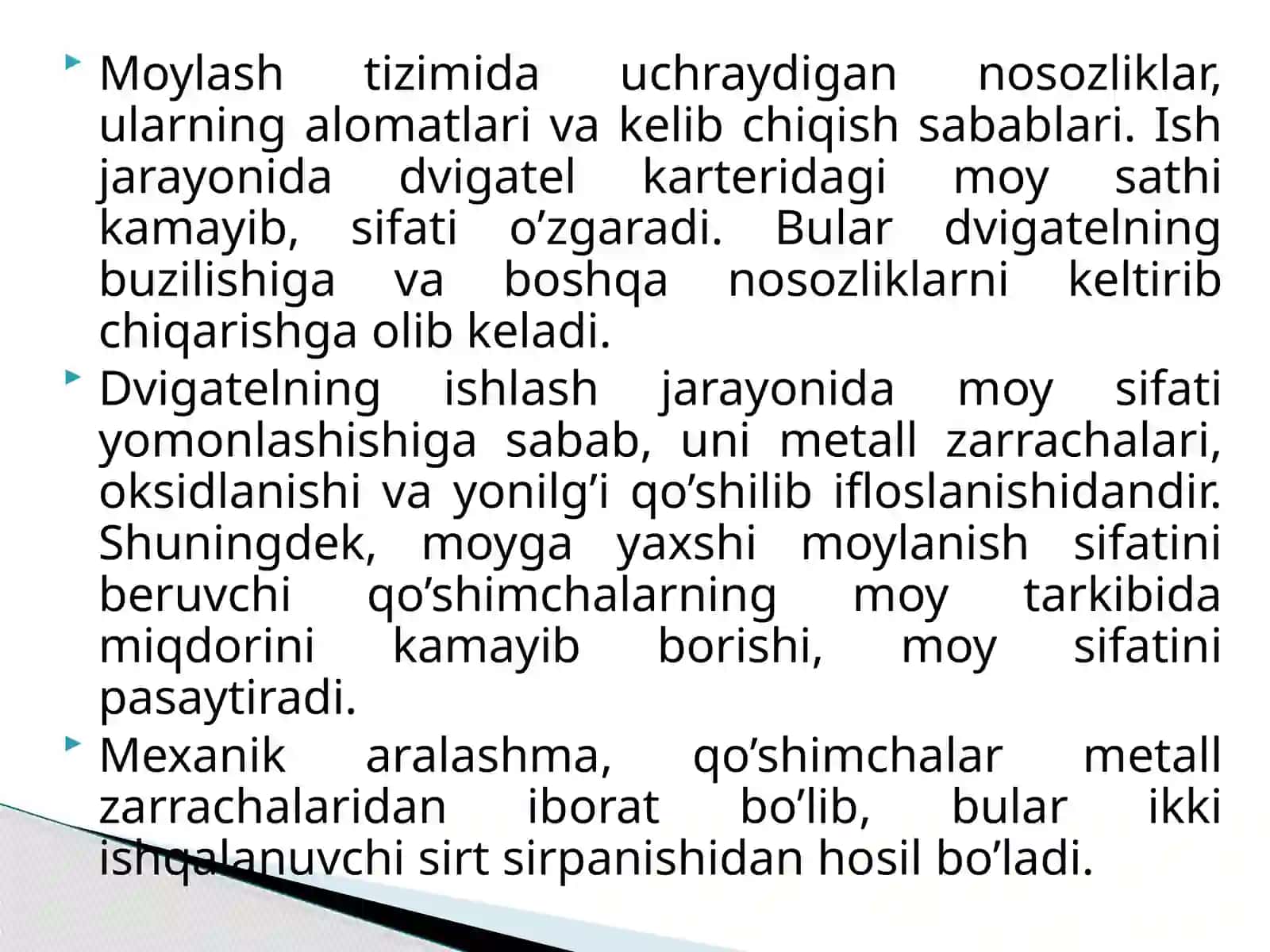 Avtomobilmoylash vasovitishtizimining qisimlarga ajratish vay igish texnologik jarayonini ketmaketligi 3