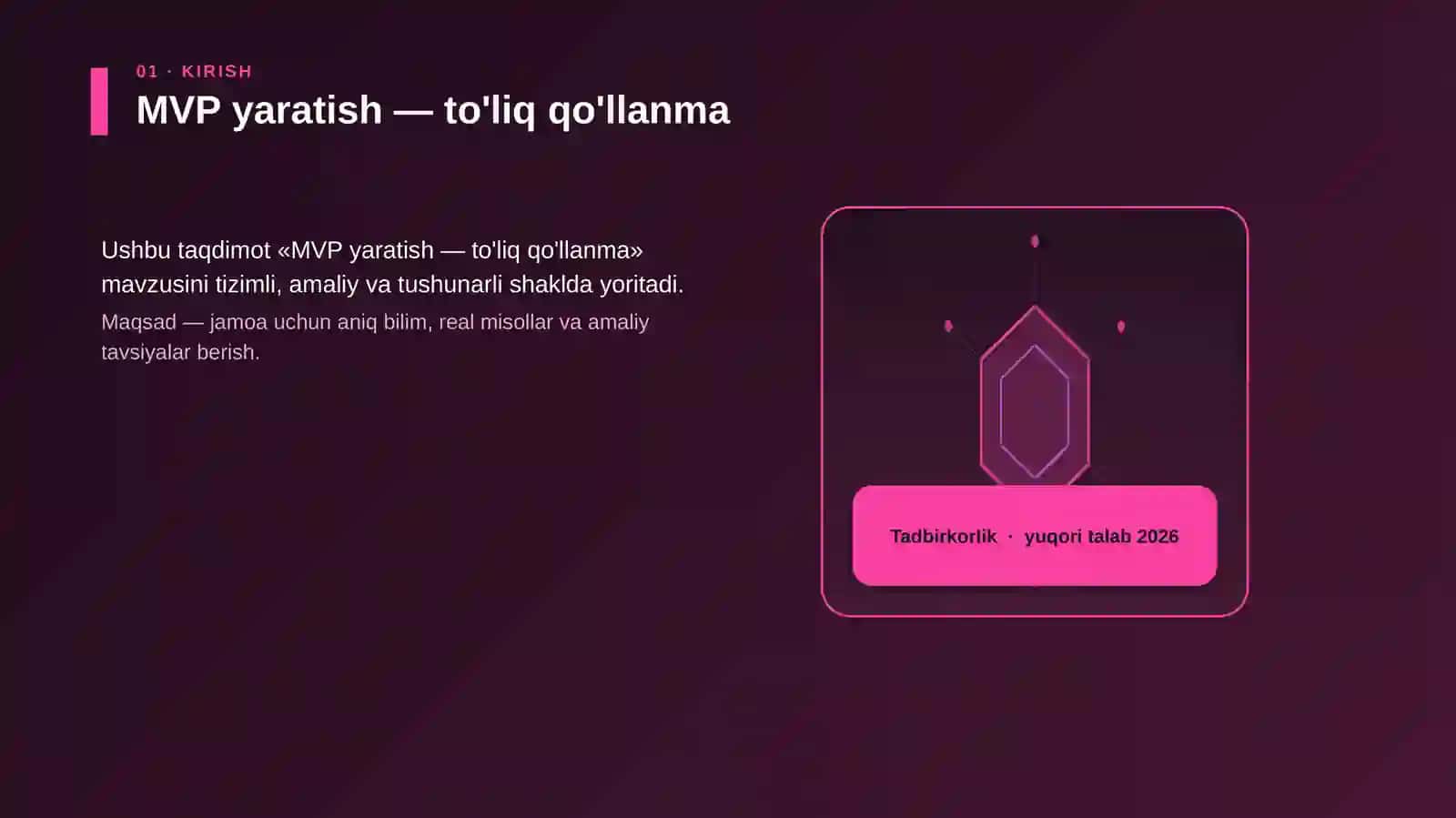 MVP yaratish — to'liq qo'llanma 3