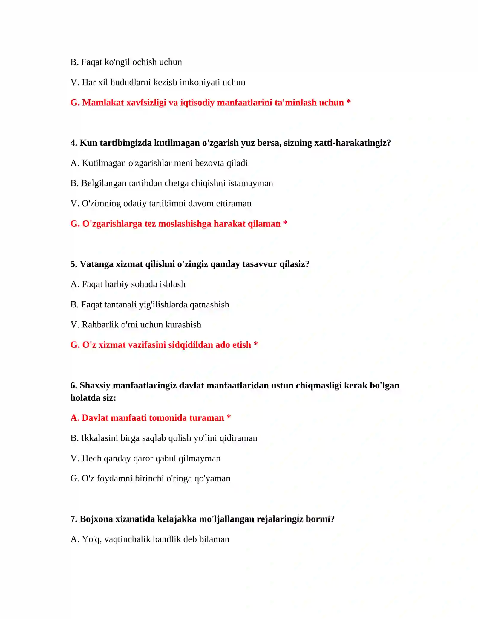 BOJXONA AKADEMIYASI LOGIK TESTLAR 3