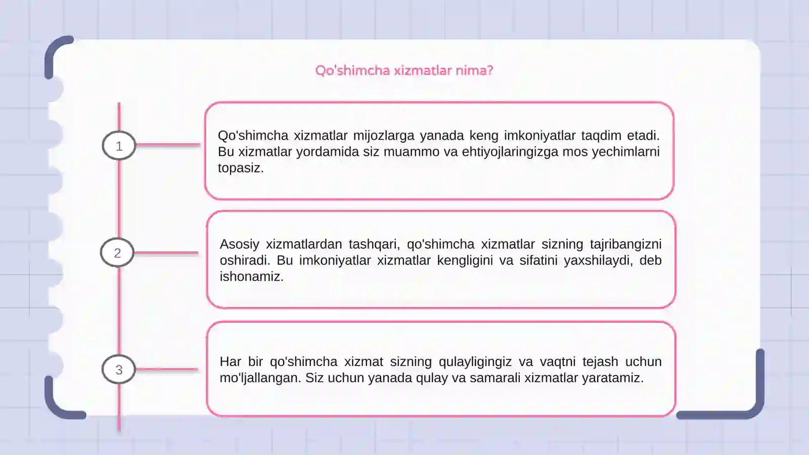 Qo'shimcha xizmatlar 3