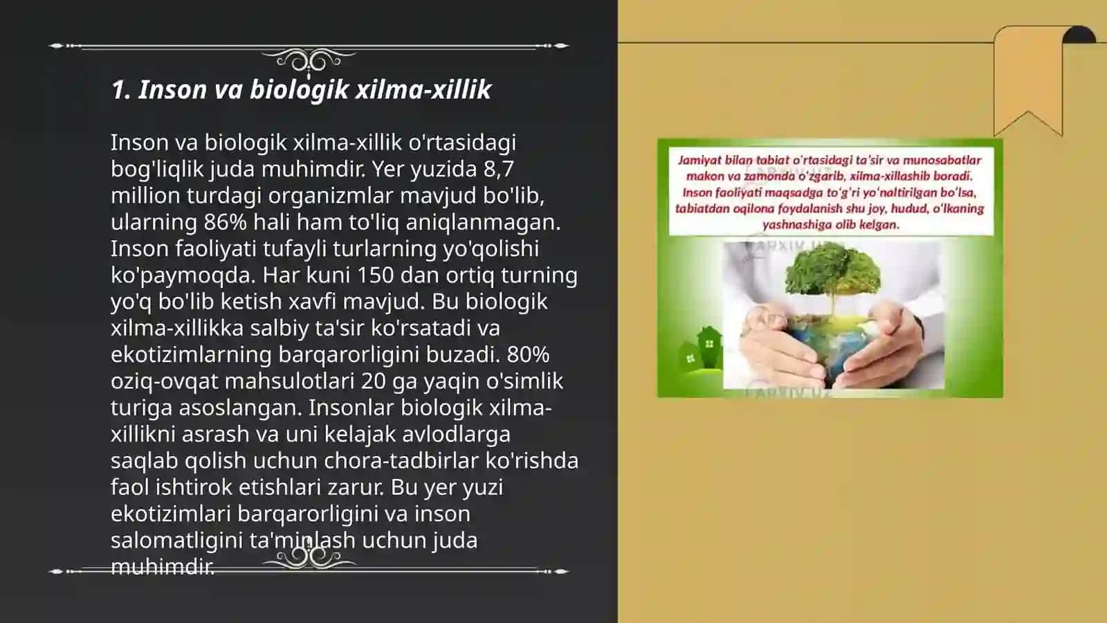 Inson va biologik xilma-xillik 3