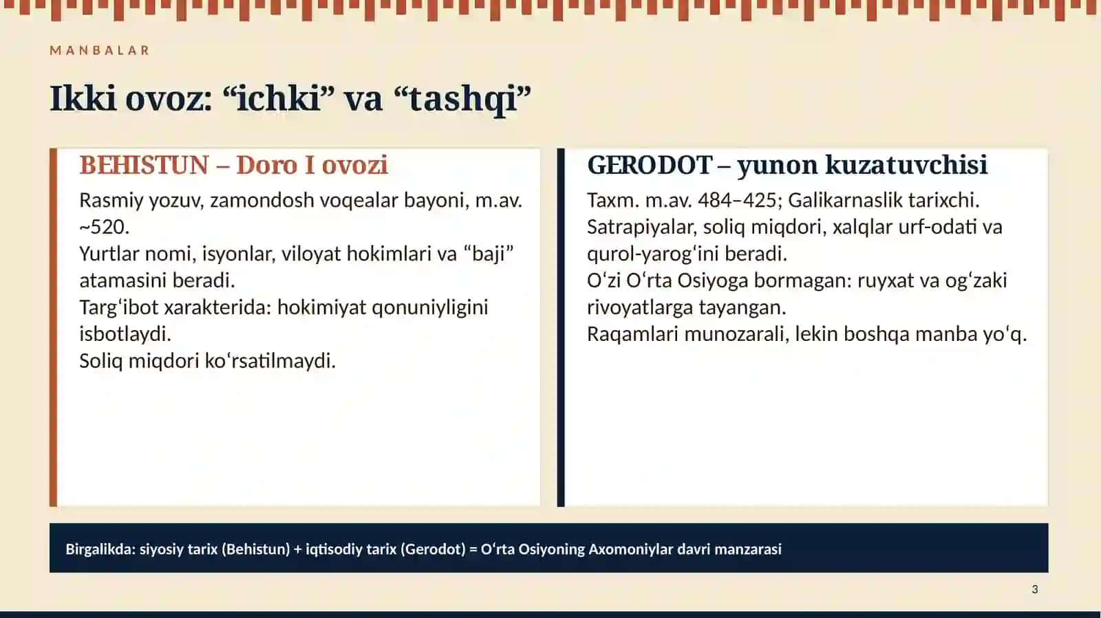 Behistun Yozuvi va Gerodot “Tarix”i 3