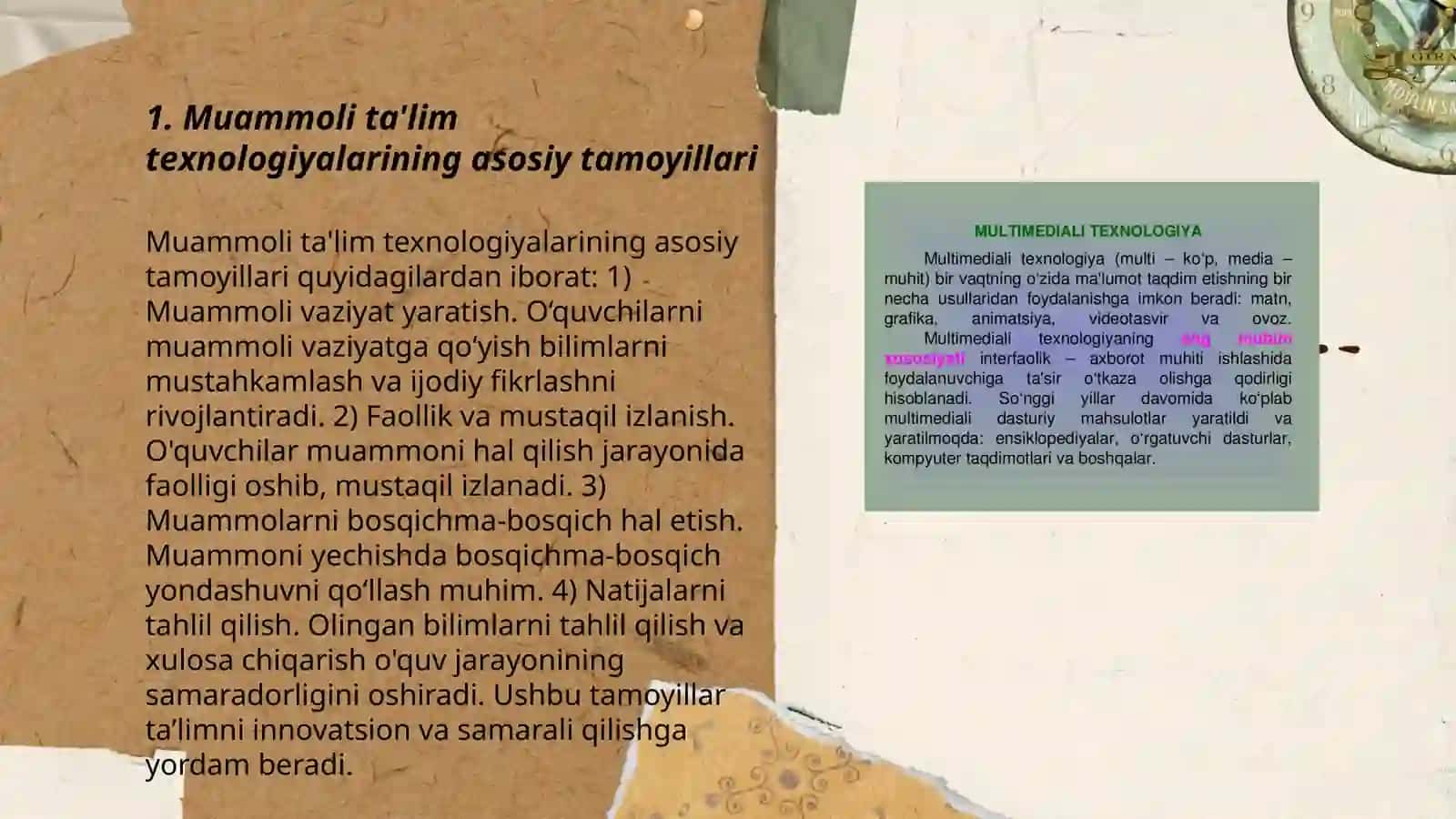 Muammoli ta'lim texnologiyalari asosida oʻqitish 3