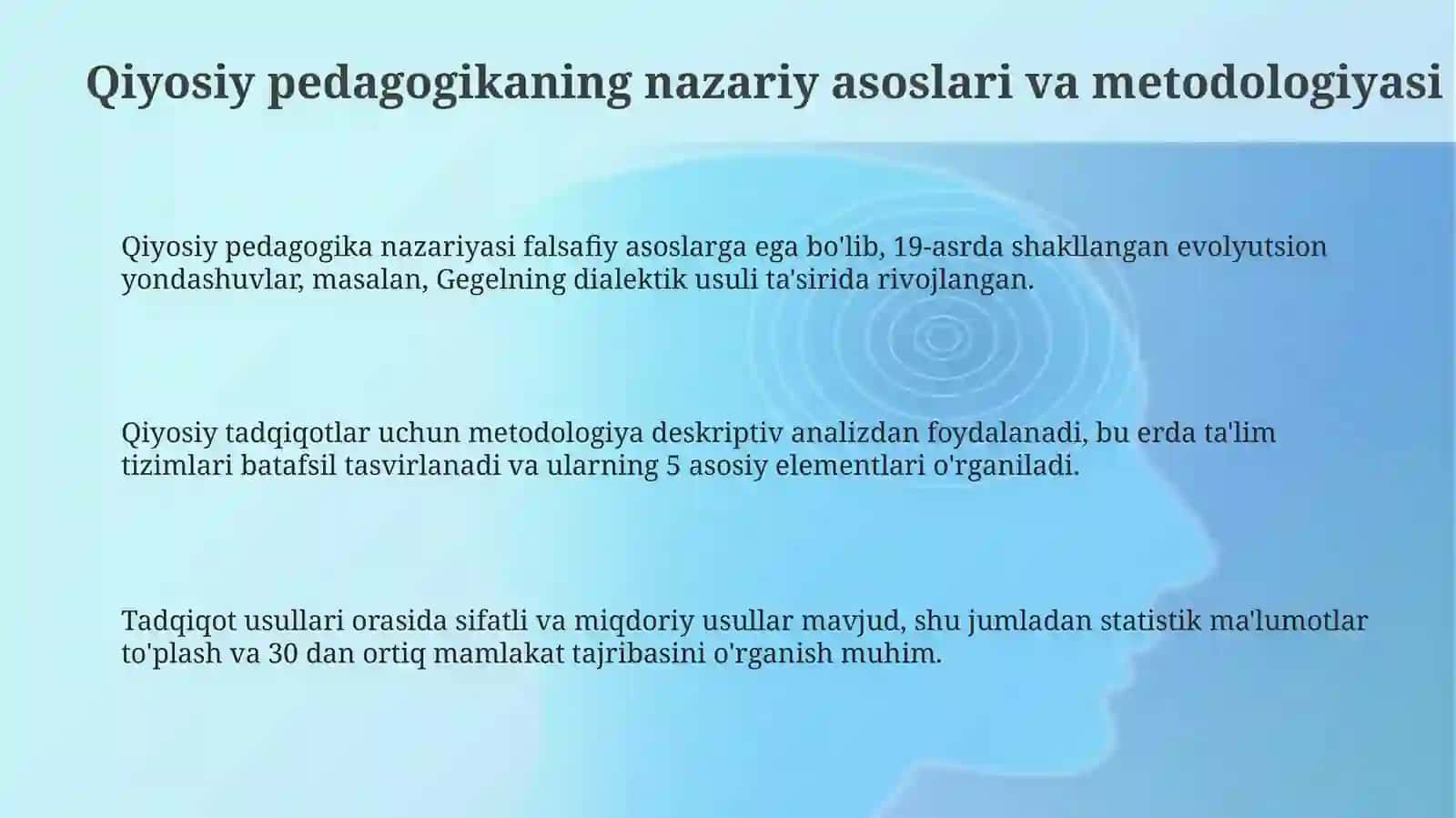 Qiyosiy pedagogik taraqqiyotining dolzarb yoʻnalishlari 3