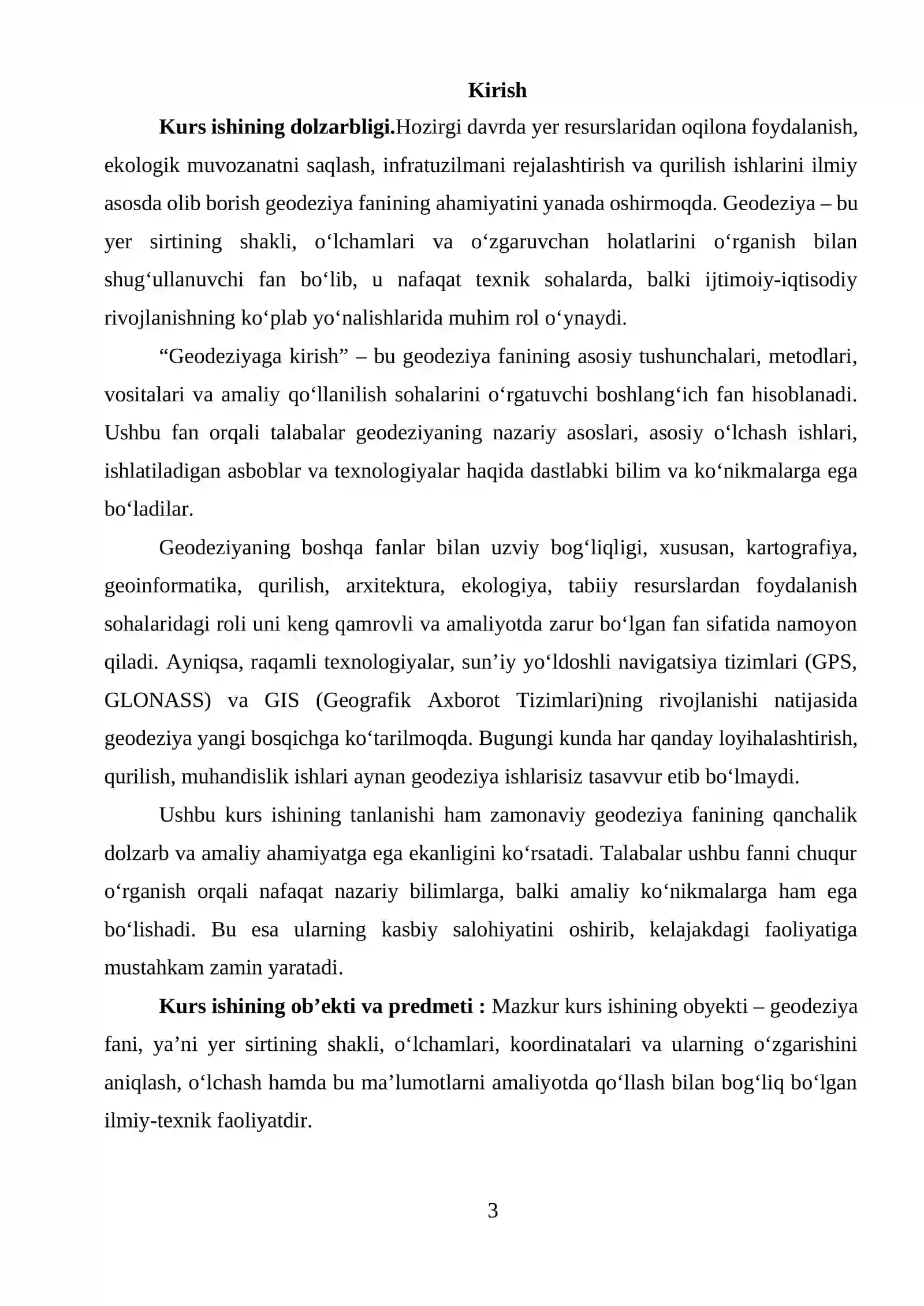 Geodeziya fanining mazmuni va vazifalari 3