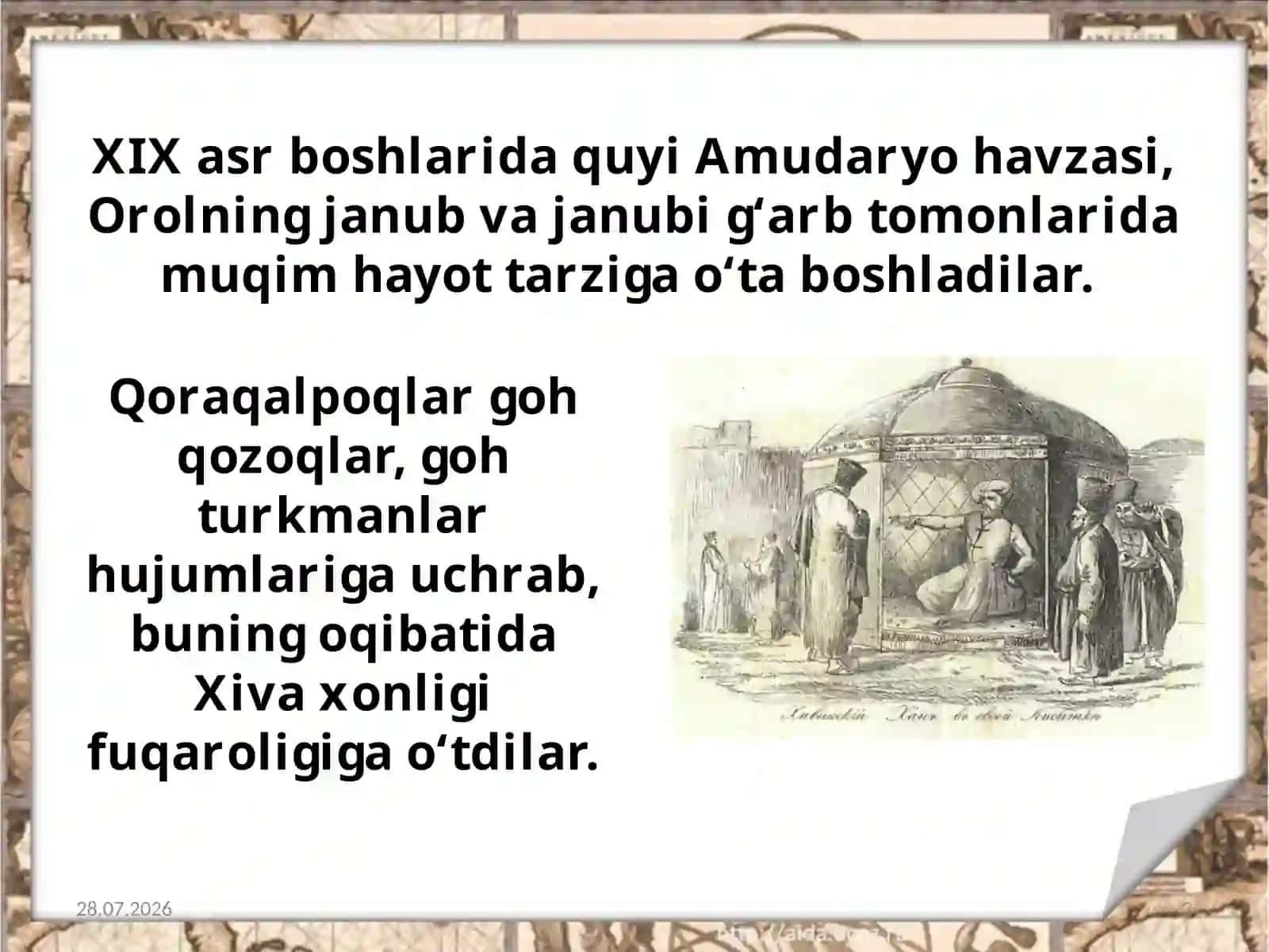 XIX asrning ikkinchi yarmi – XX asr boshlarida Qoraqalpoqlarning hududiy joylashuvi va ijtimoiy hayoti 3