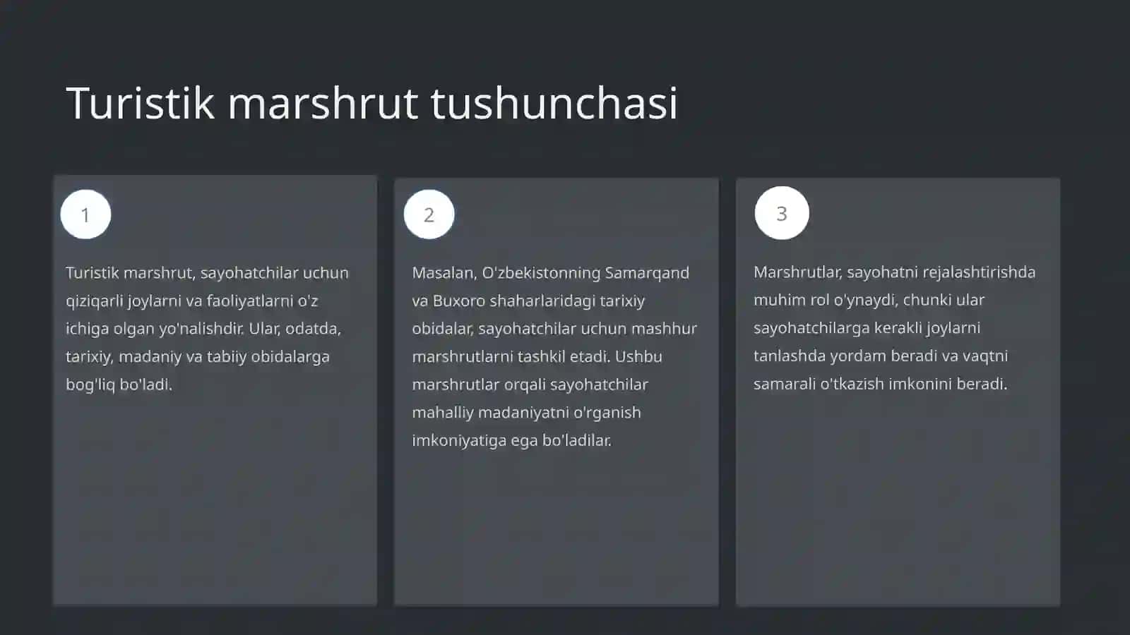 Turistik marshrutni rejalashtirish 3