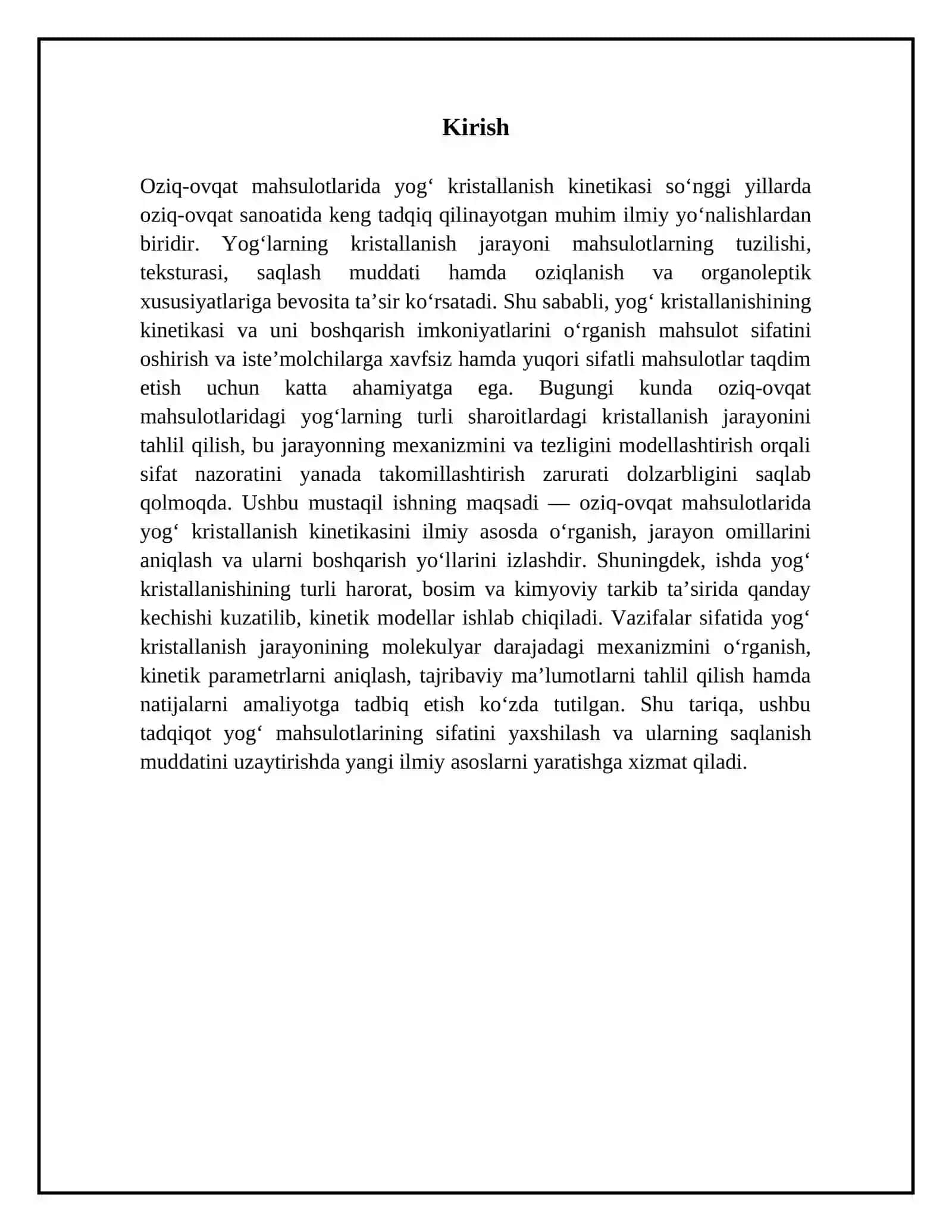 Oziq-ovqat mahsulotlarida yog‘ kristallanish kinetikasi 3