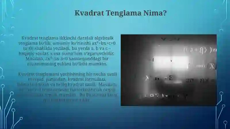 Kvadrat Tenglama 3