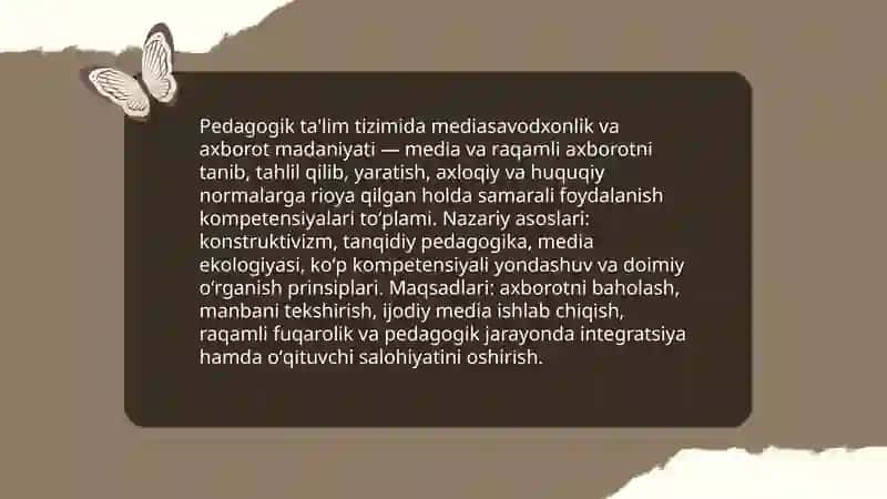 Pedagogik ta'lim tizimida mediasavodxonlik va axborot madaniyati 3