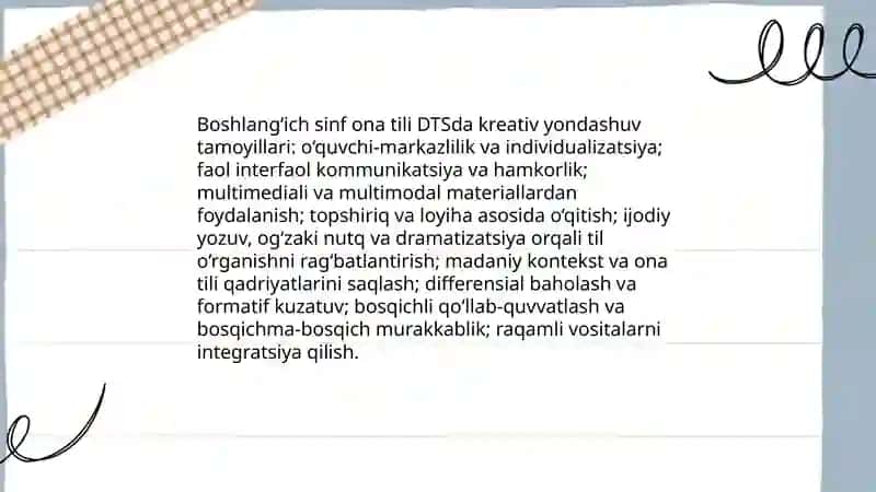 Boshlangʻich sinf ona tili DTSda kreativ yondashuv tamoyillari 3