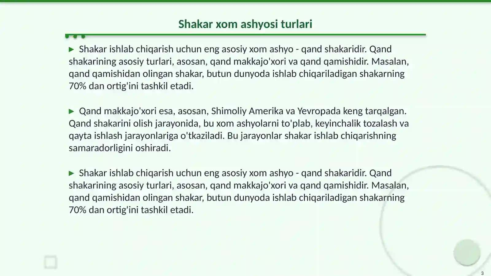 Shakar ishlab chiqarish namunaviy texnologik sxemasi 3