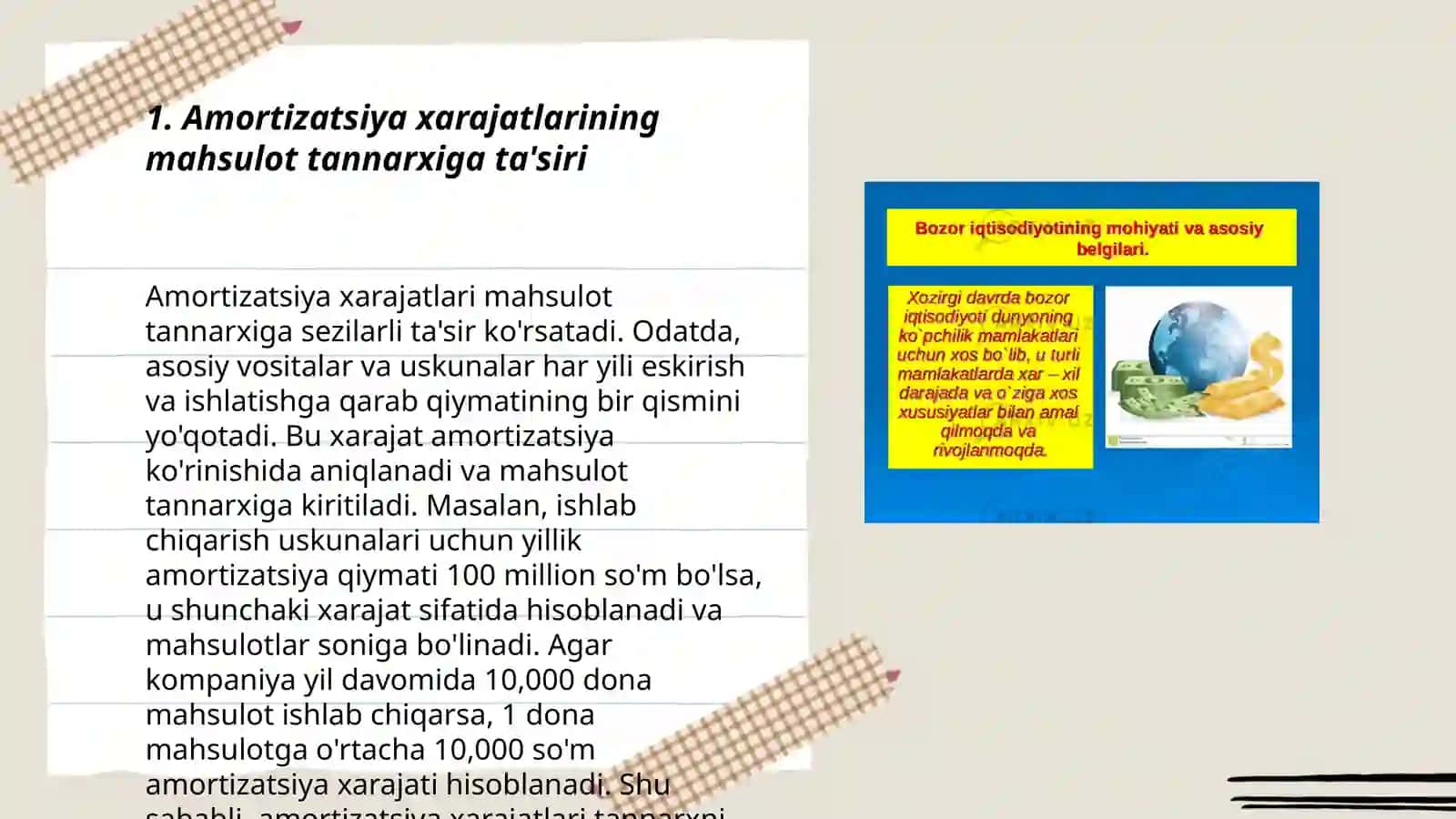 Amortizatsiya xarajatlarining mahsulot tannarxiga ta'siri 3