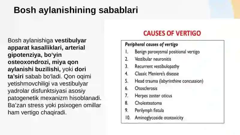 Bosh aylanishi va tremor turlari. Diagnostika, differensial diagnostika, davolash prinsplari, reablitatsiya. Nerv sistemasining hajmli hosilalari. Diagnostika, differensial diagnostika, davolash prinsplari, reablitatsiya 3