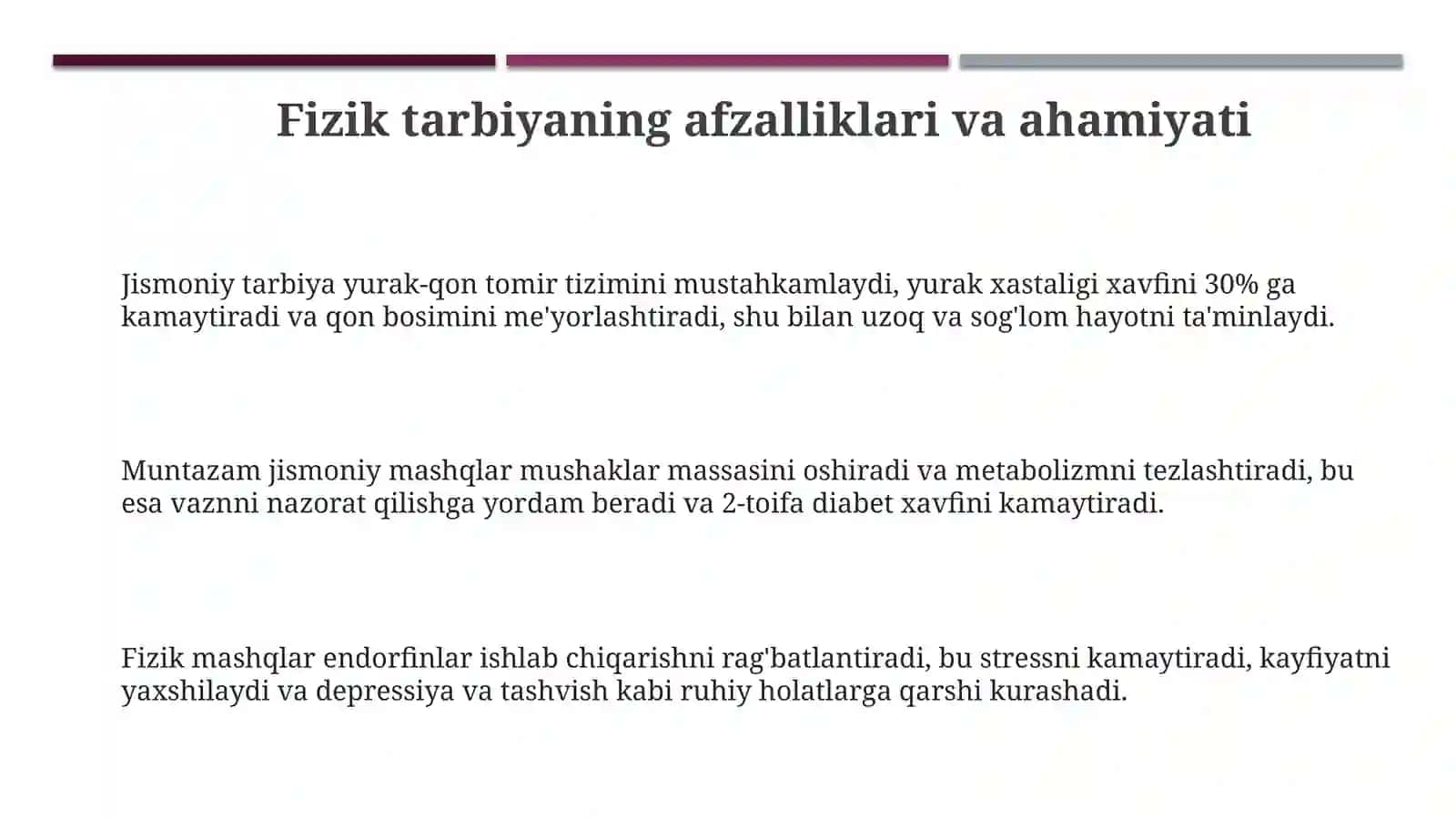 Jismoniytarbiyamashg'ulotlaribilanshug'ullanishniodatgaaylantirishyo'llari 3