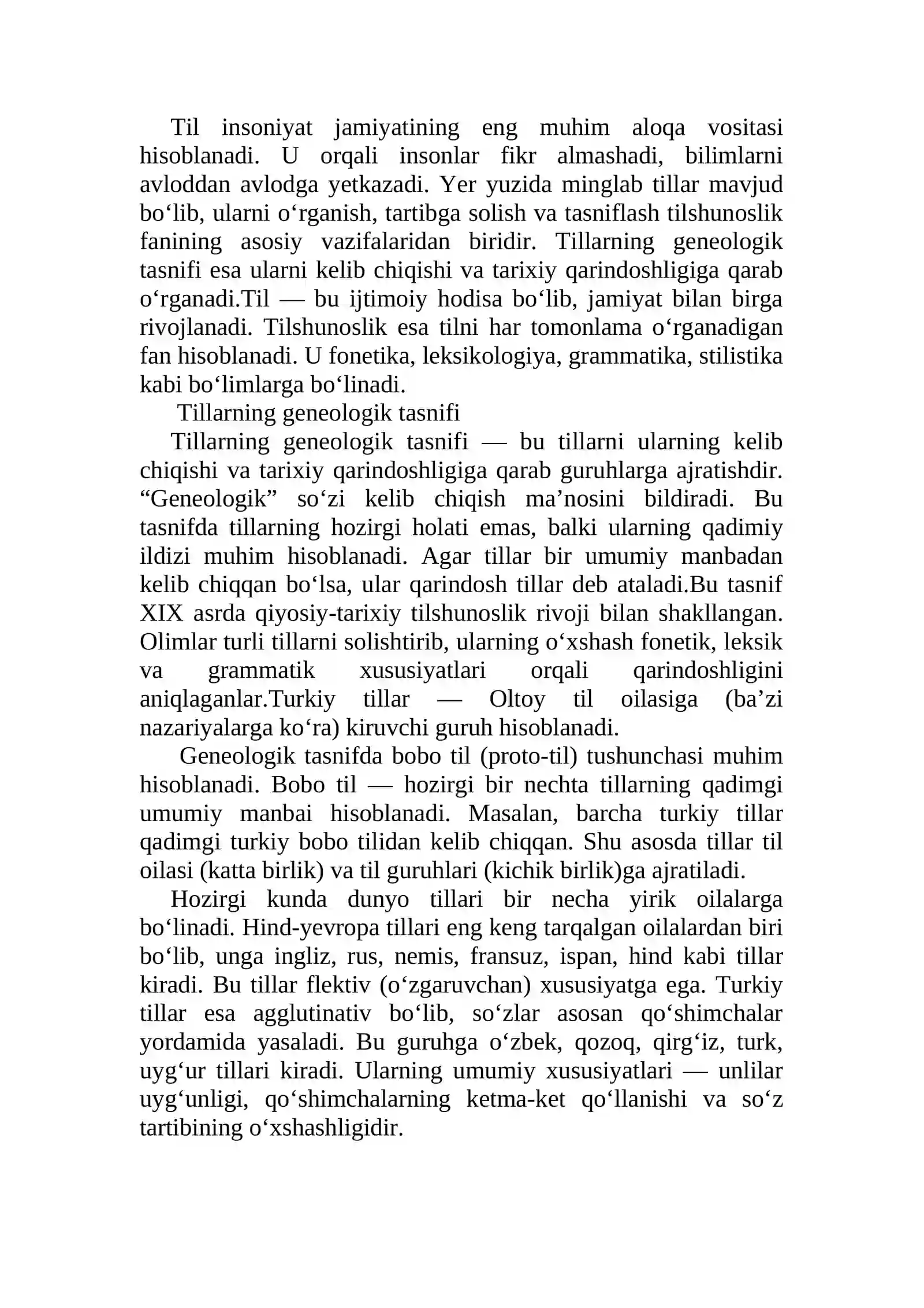 Tillarning geneologik tasnifi 3