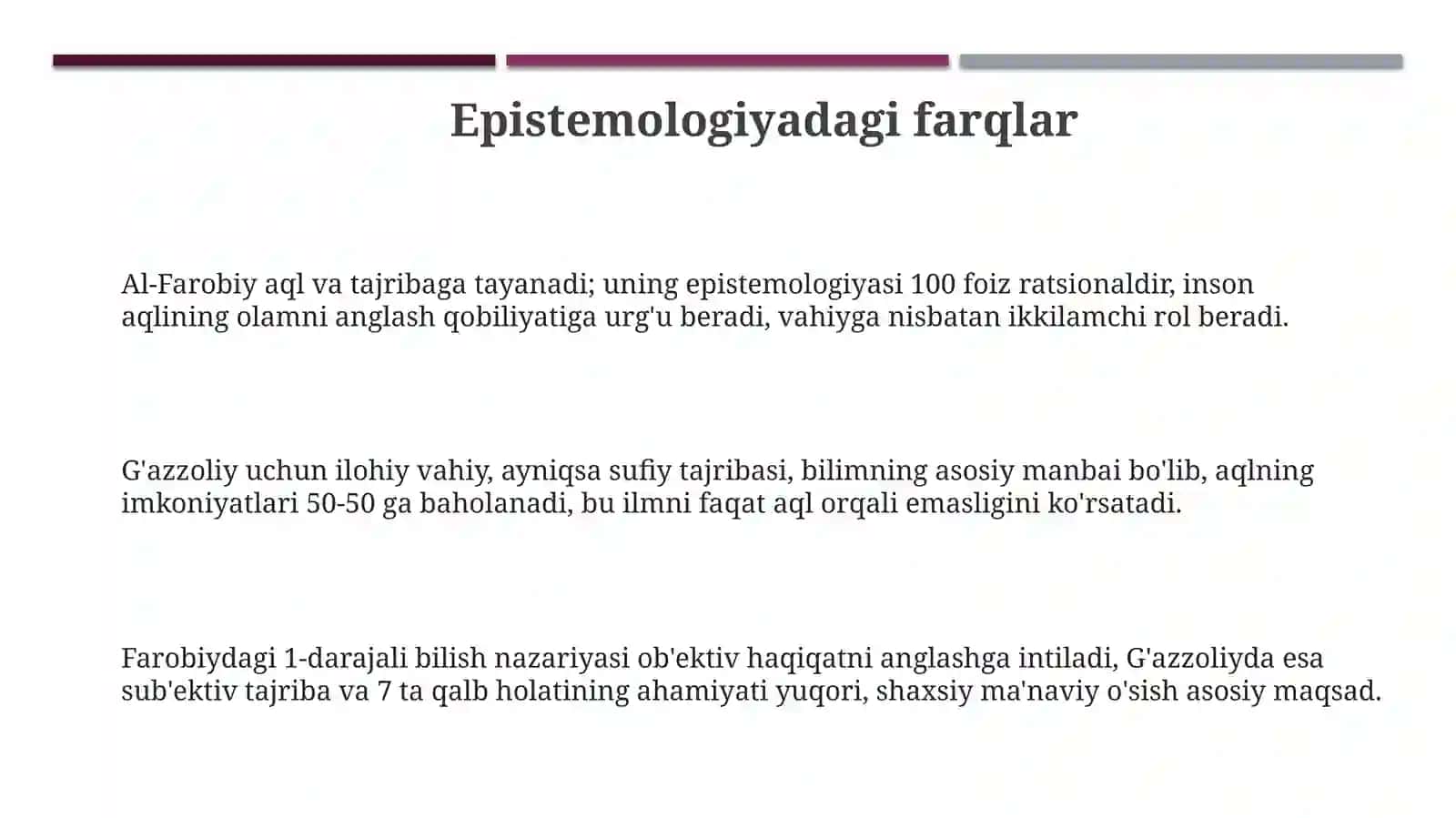 Forobiyning"Siyosatfalsafasi"vaGʻazzoliyning"Kimyoisaodat"asarlariorasidagifarq 3