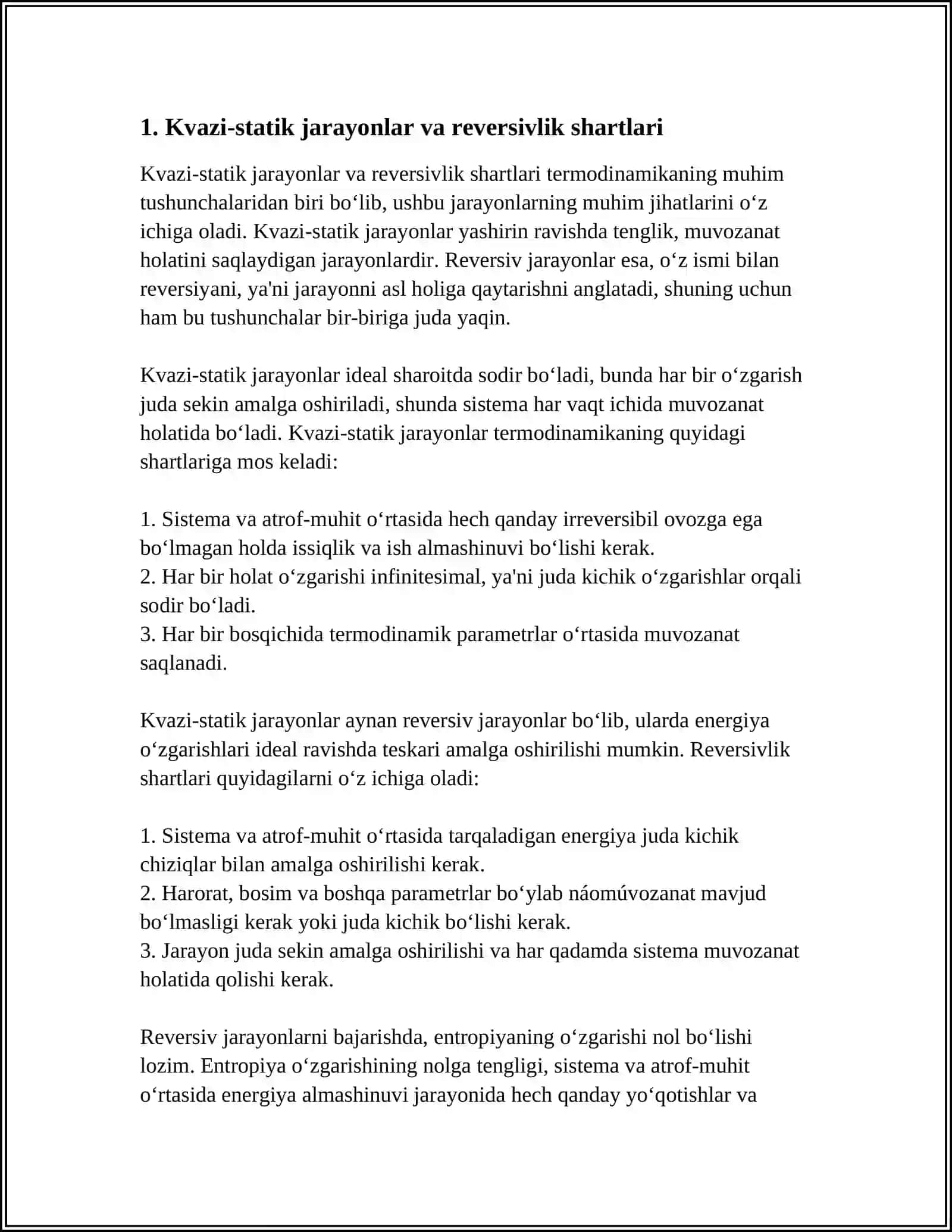 QANDAY JARAYONLAR REVERSIV HISOBLANADI? 3
