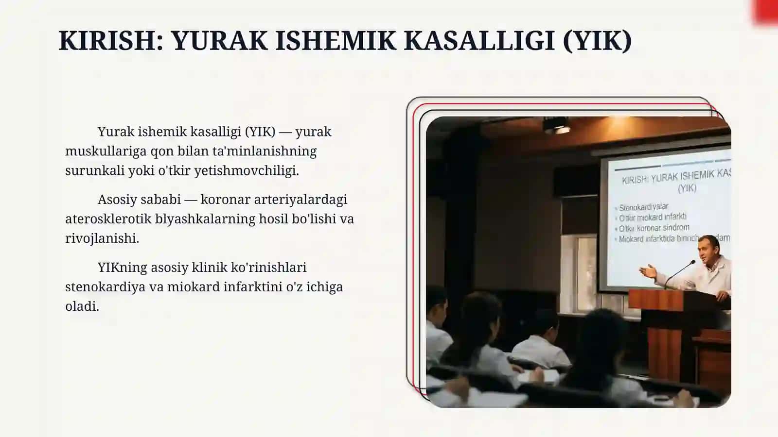Yurak ishemik kasalligi. Stenokardiyalar va o'tkir miokard infarkti. O'tkir koronar 3