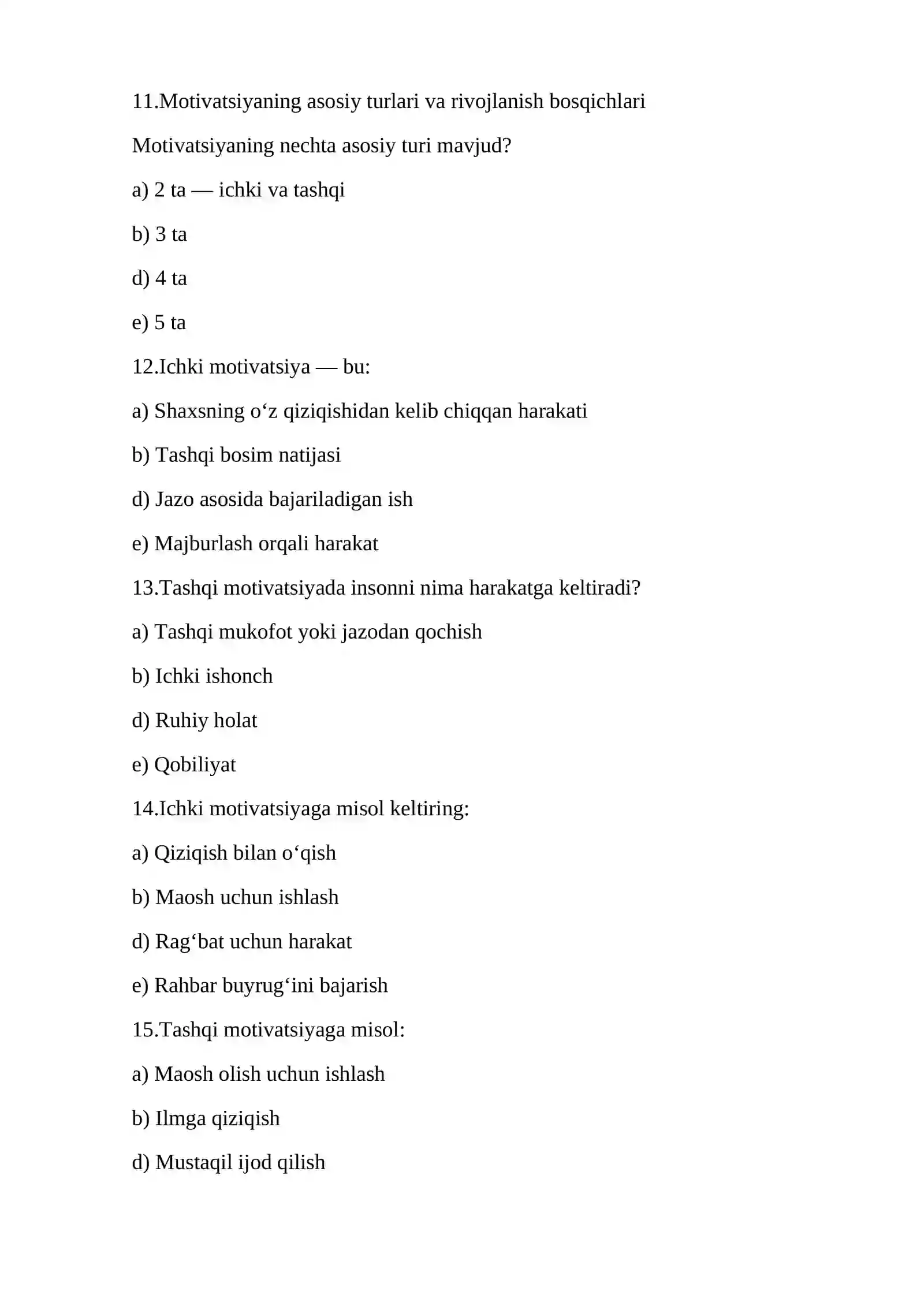 Umumiy psixologiya test 3