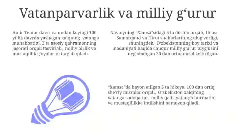 Navoiyning "Xamsa" turkumiga kiruvchi dostonlarida ilgari surilgan talim-tarbiya haqida 3