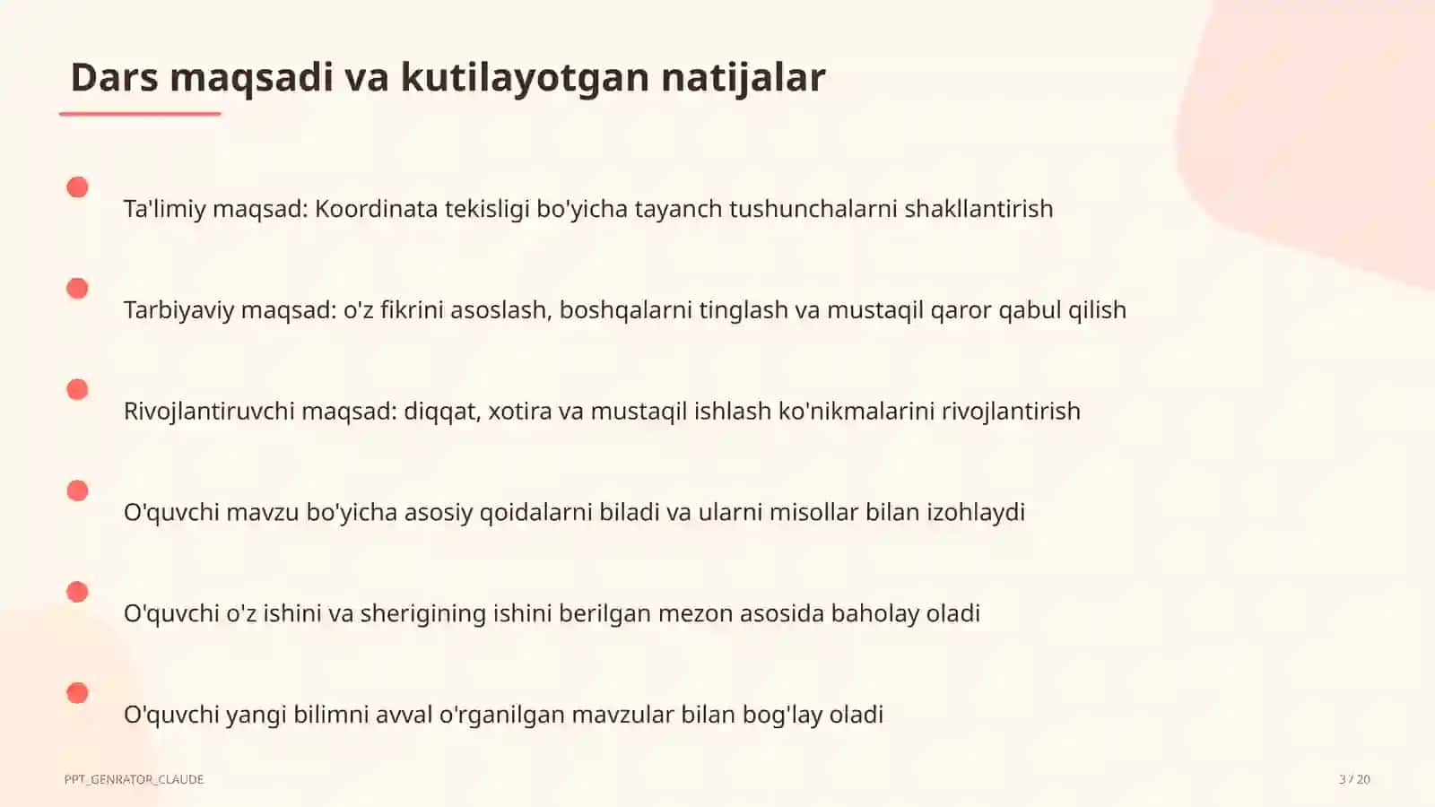 Koordinata tekisligi (6-sinf) 3