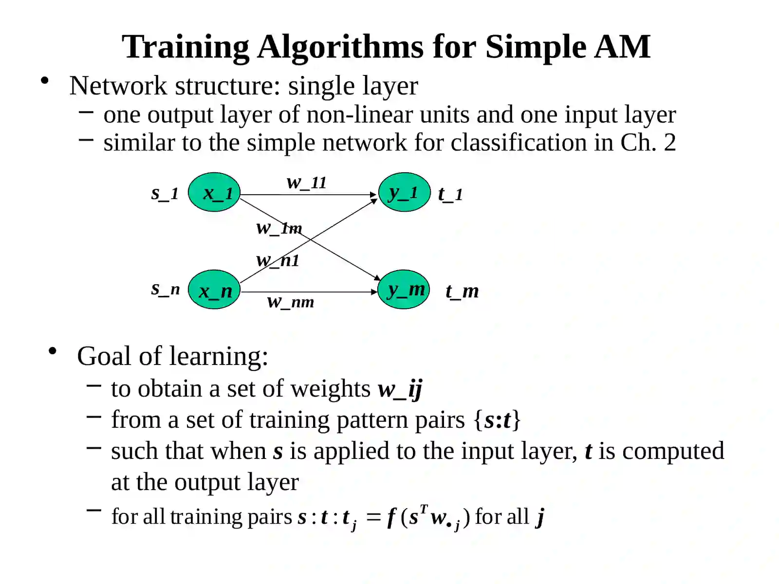 Chapter3 Pattern Association & Associative Memory 3