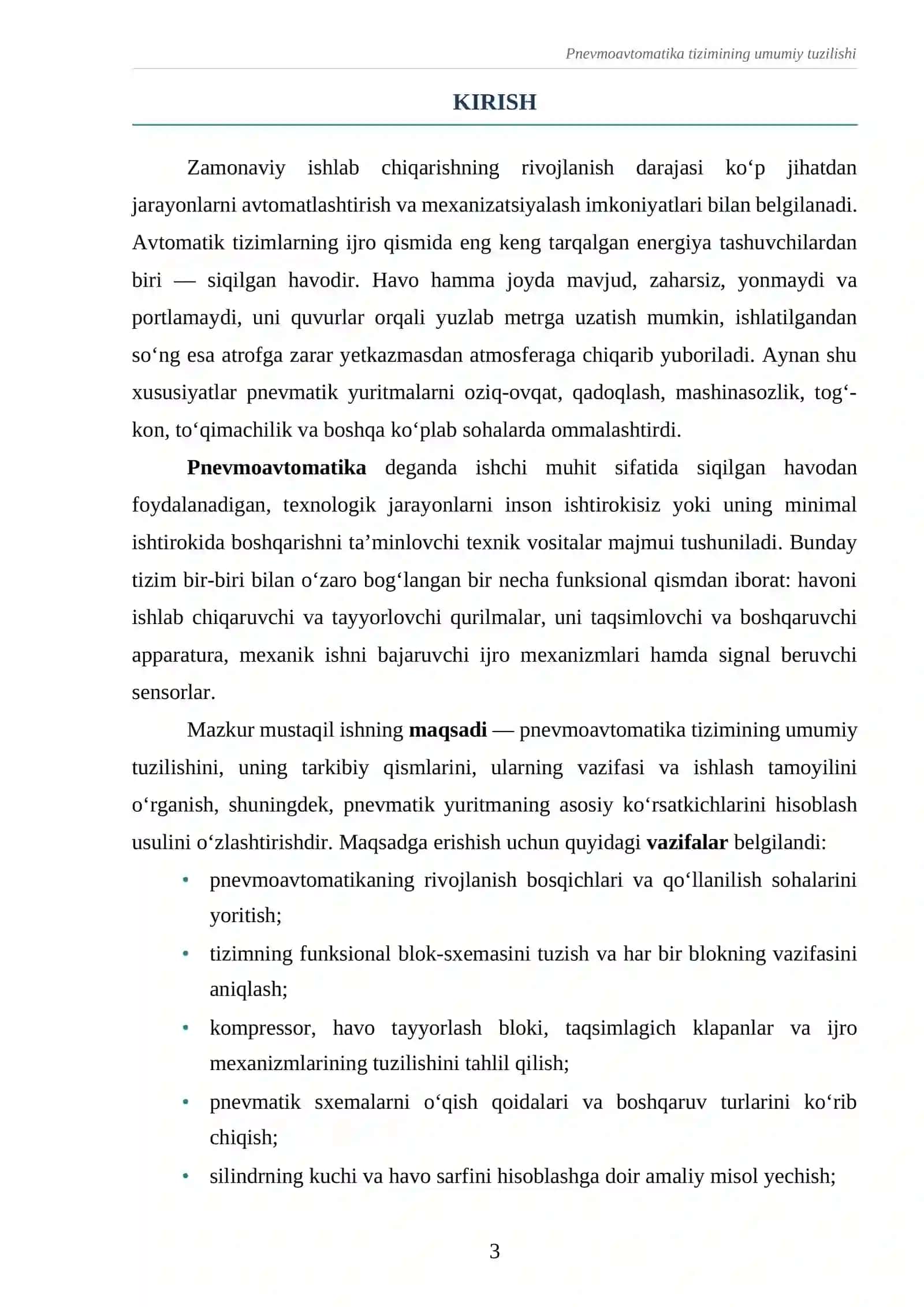 Pnevmoavtomatika tizimining umumiy tuzilishi 3