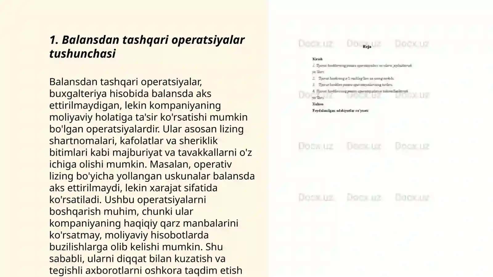 Balansdan tashqari operatsiyalar tushunchasi 3