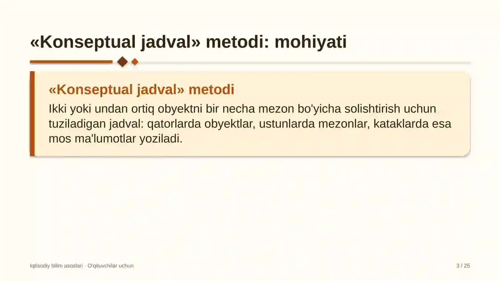 iqtisodiy bilim asoslari darslarida konseptual jadval metodidan foydalanish 4678 3