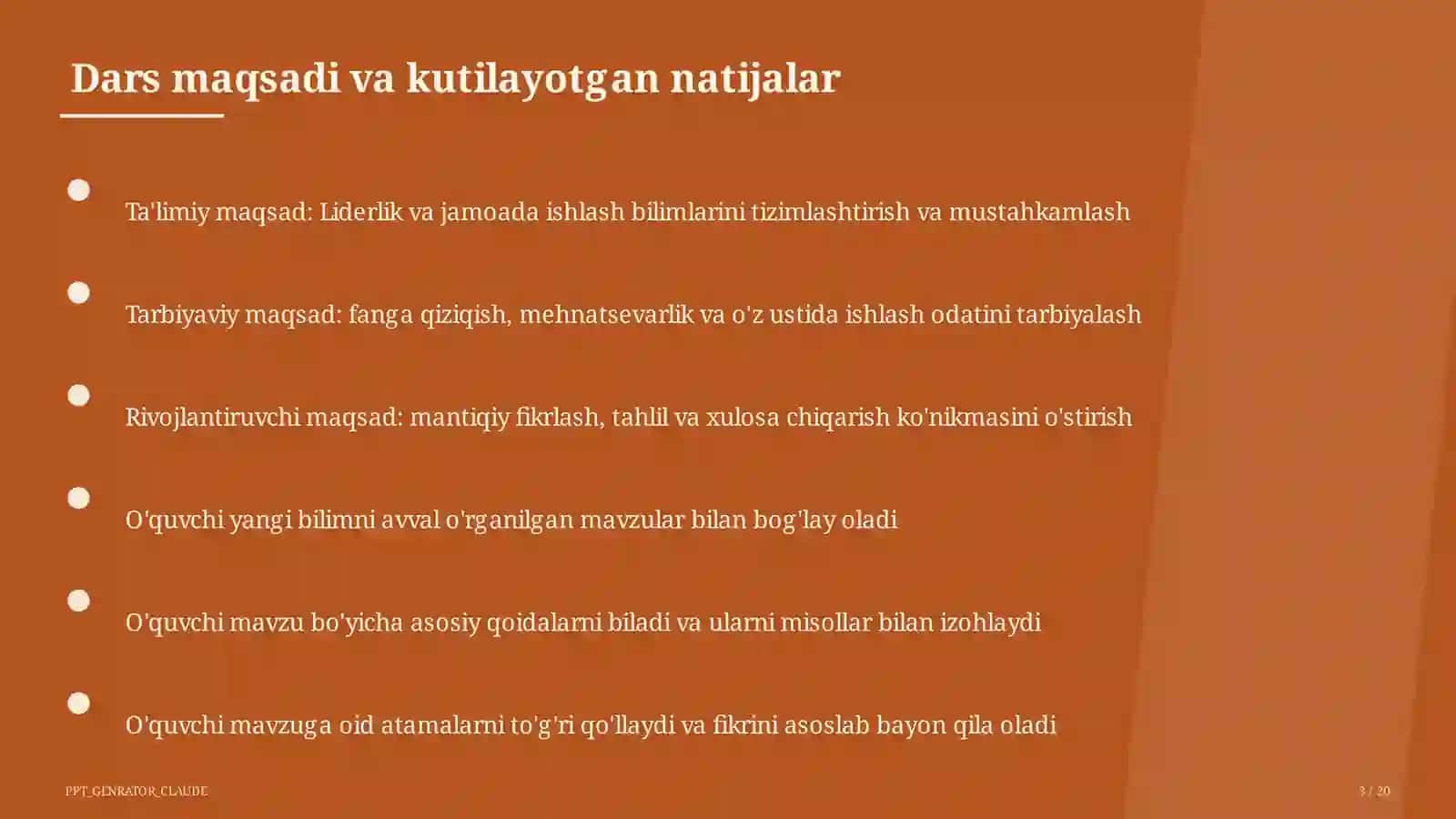 Liderlik va jamoada ishlash (11-sinf) 3