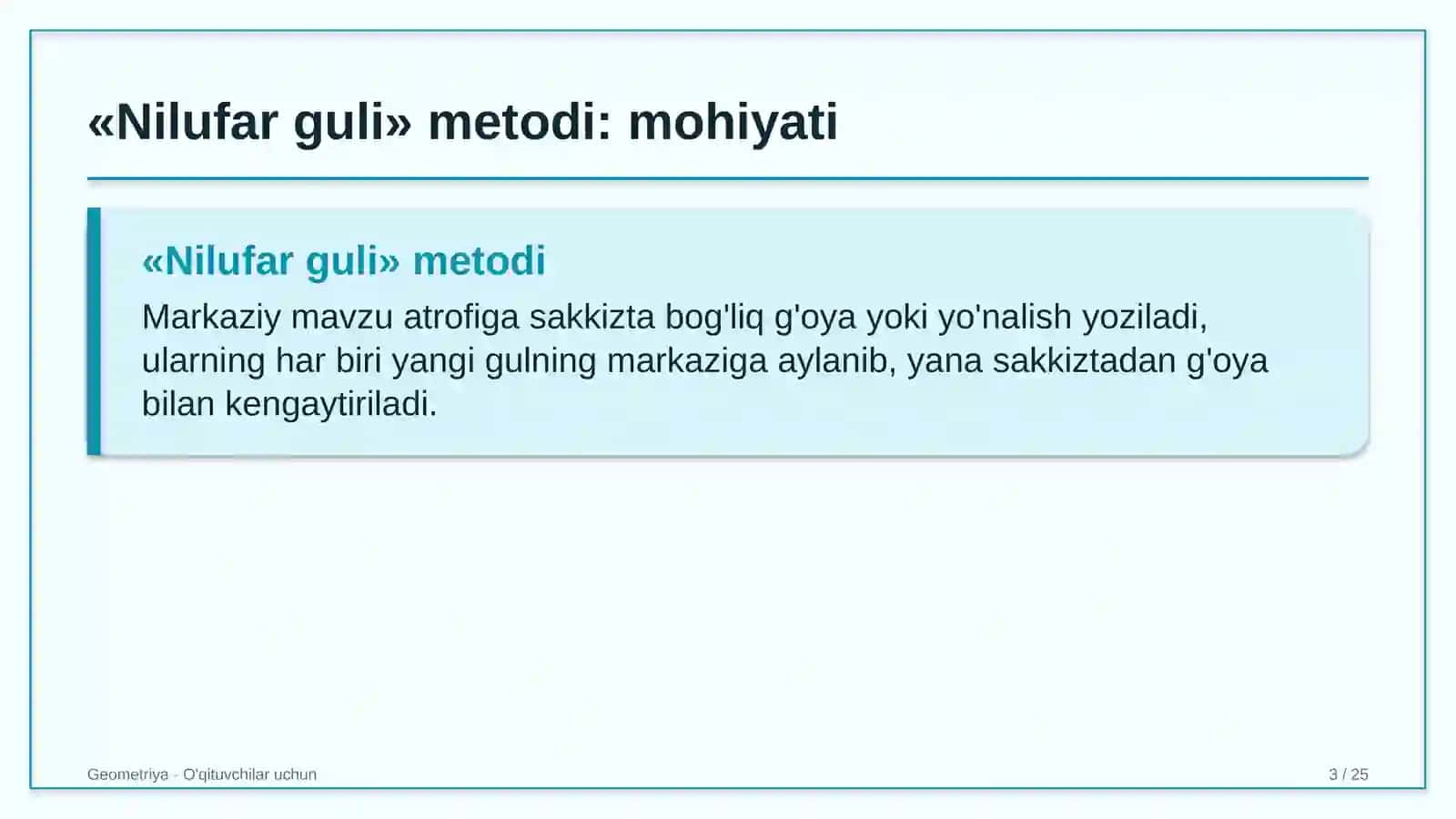 geometriya darslarida nilufar guli metodidan foydalanish 7478 3