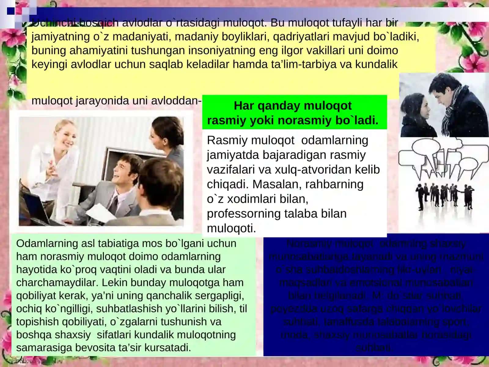 Ikkinchi bosqichi boshqalar bilan muloqot 3