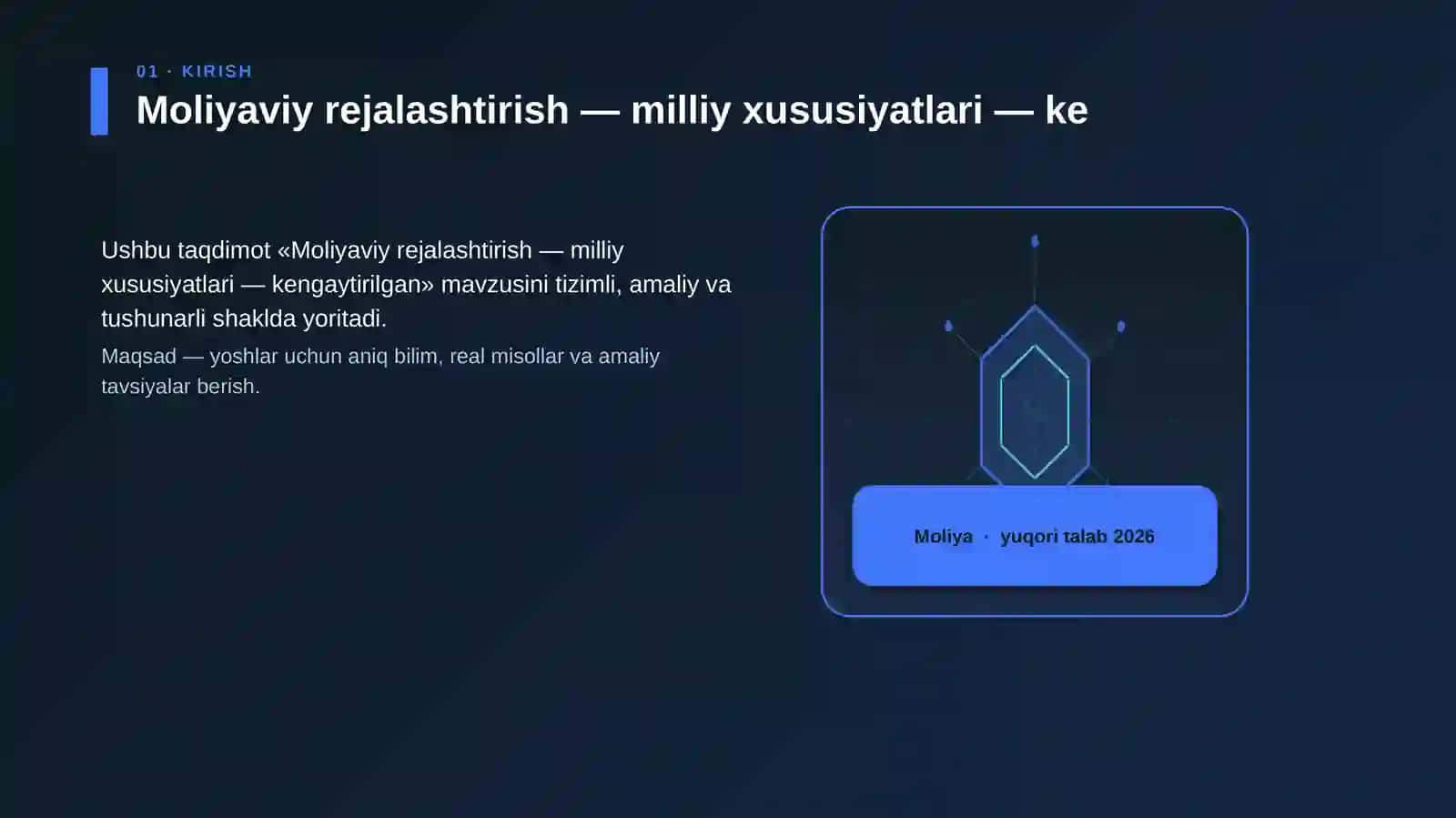 Moliyaviy rejalashtirish — milliy xususiyatlari — kengaytirilgan 3