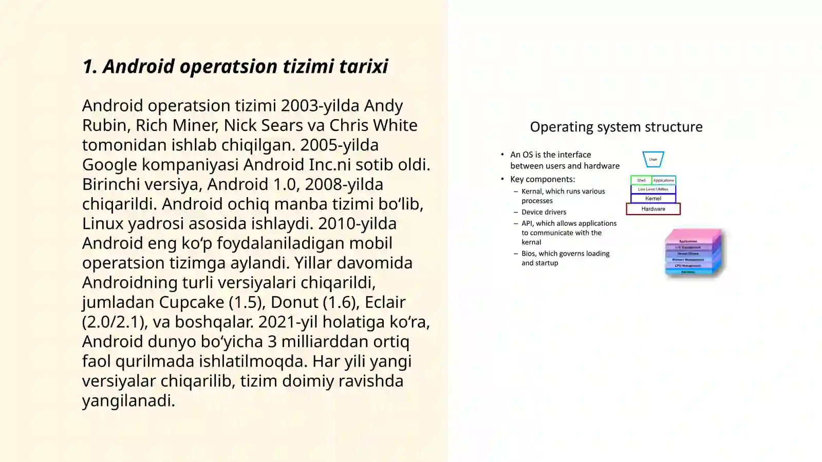 Android operatsion tizimi 3