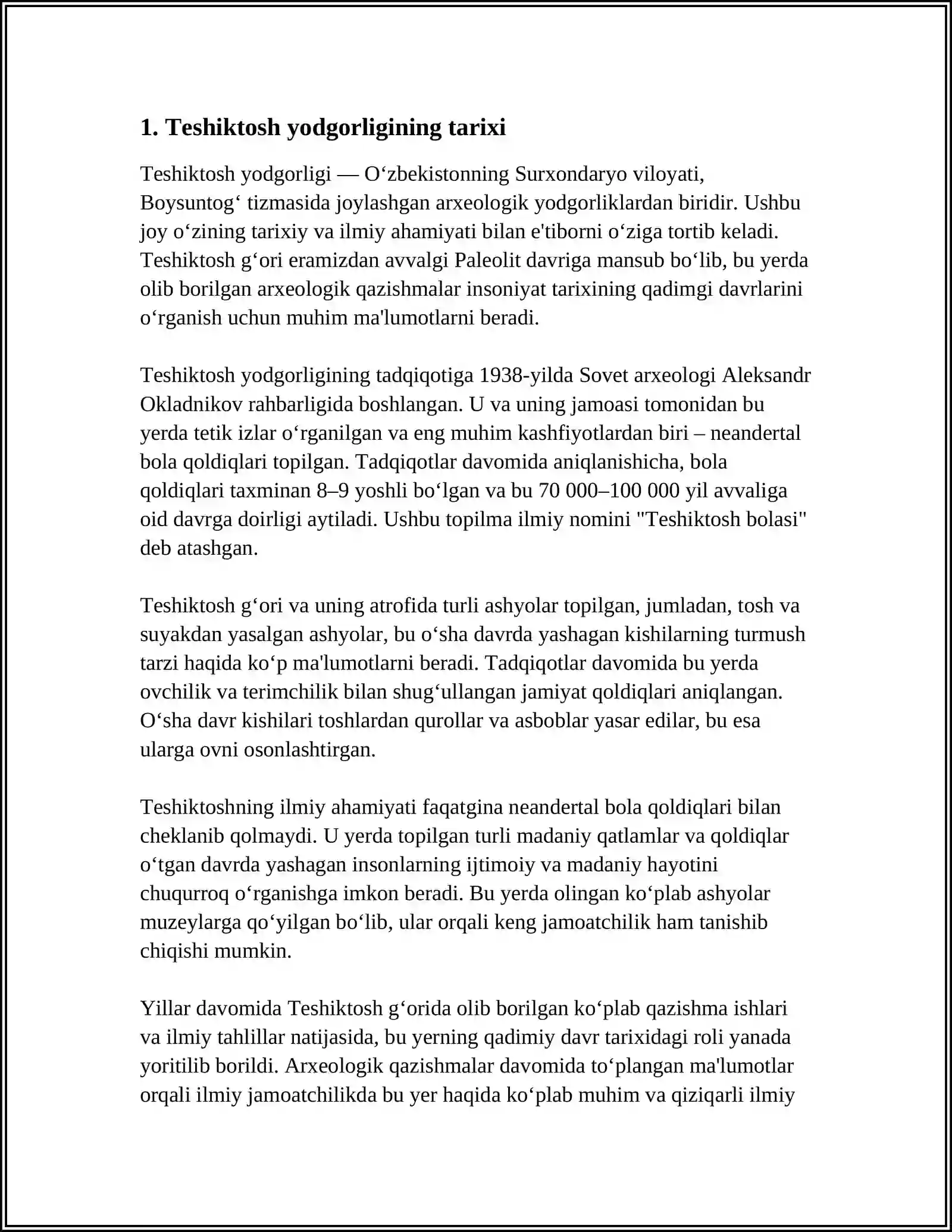 QOYA TOSH SUR'ATLARINING USLUBLARI. TESHIKTOSH YODGORLIGI 3