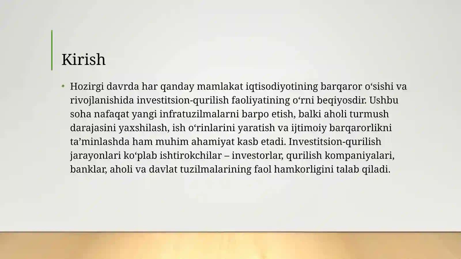 Investitsion-qurilish faoliyatining mohiyati va ahamiyati 3