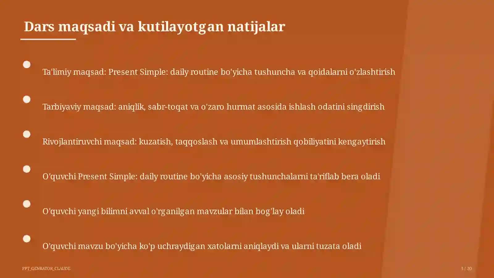 Present Simple: daily routine (3-sinf) 3