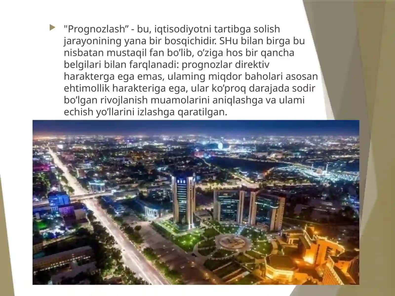 Ozbekistondagi Iqtisodiyotda prognozlashtirishning mohiyati va o’rni 3