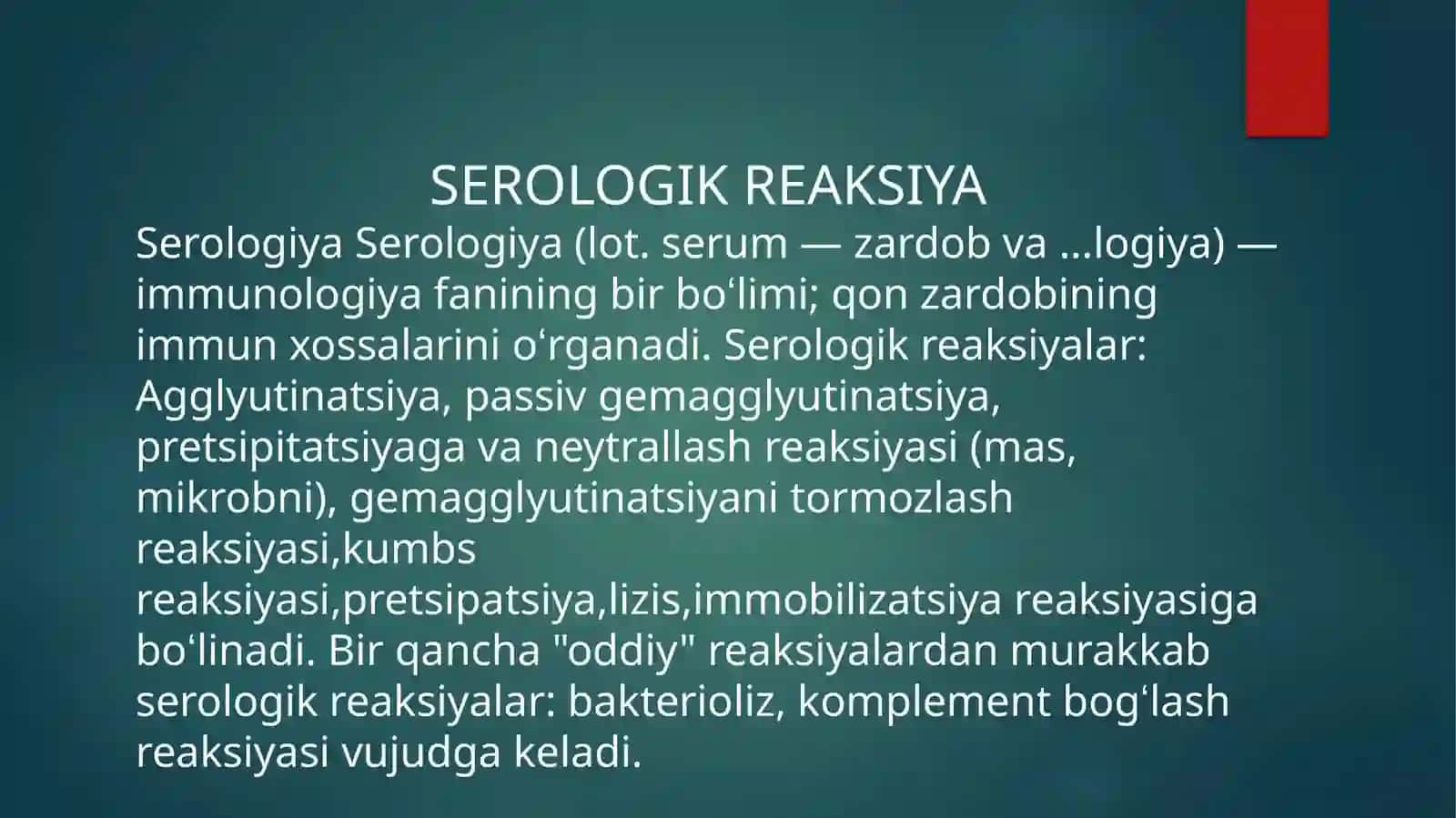 Serologik reaksiyalar: agglyutinatsiya reaksiyasi,KBR, gemogglyutinatsiya reaksiyasi 3