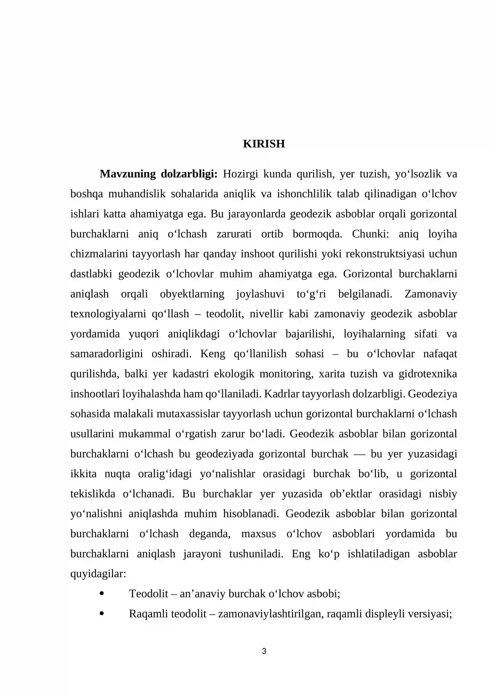 Geodeziya, Kartografiya va kadastr - Geodezik asboblar bilan gorizontal burchak o‘lchash 3