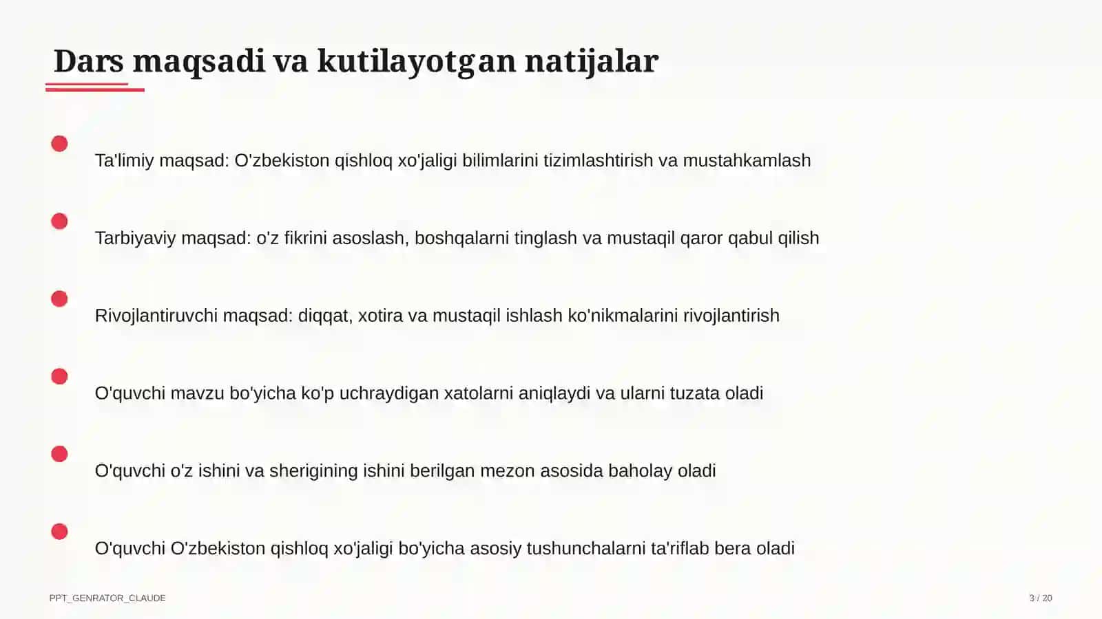 O'zbekiston qishloq xo'jaligi (9-sinf) 3