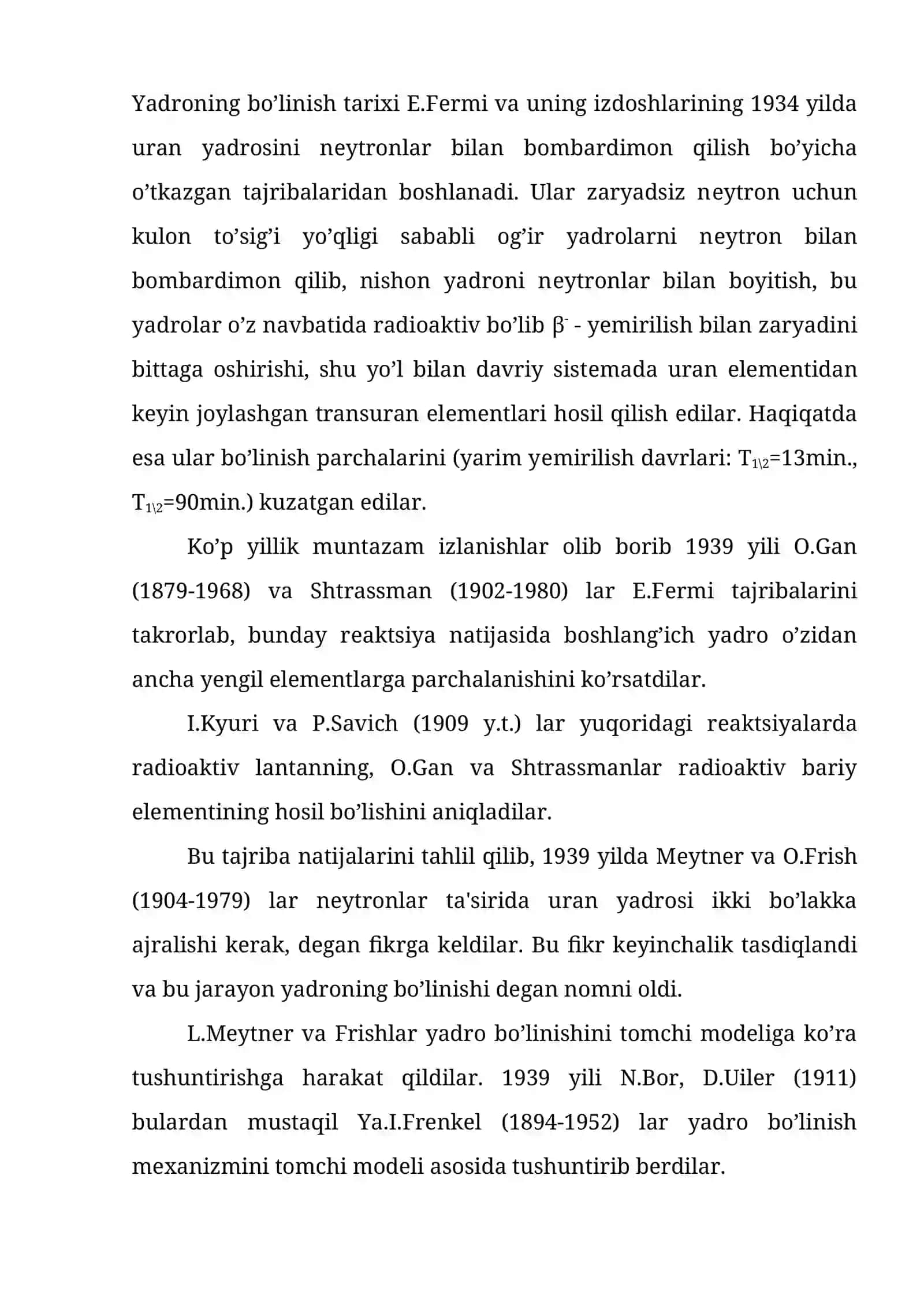 Yadroning bo’linish rеaktsiyalari 3