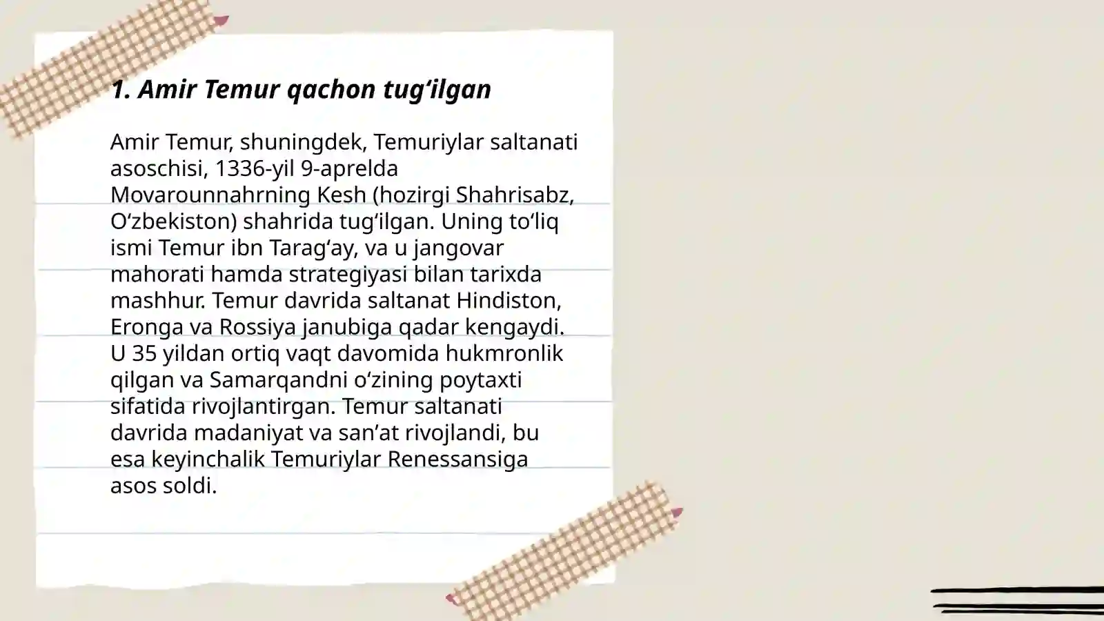 Amir Temur hayoti 3